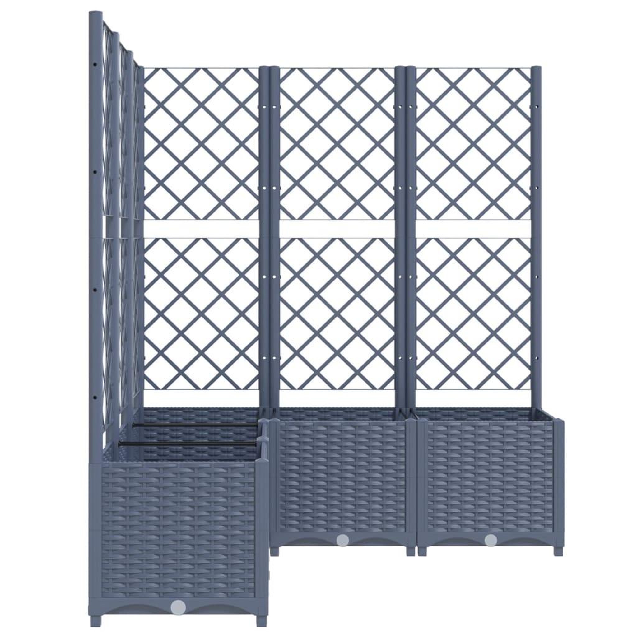 Voir la diapositive 5 : VIDAXL Jardiniere avec treillis bleu gris 120x120x136 cm PP