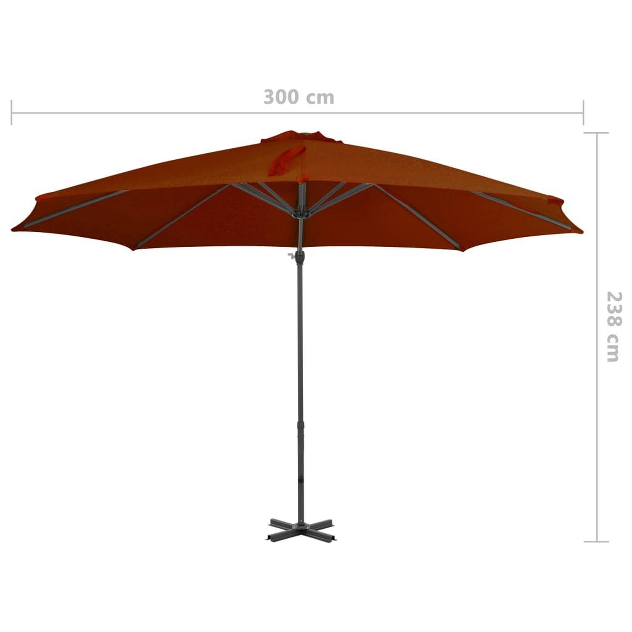 Voir la diapositive 6 : VIDAXL Parasol de jardin en porte-a-faux avec mat en aluminium