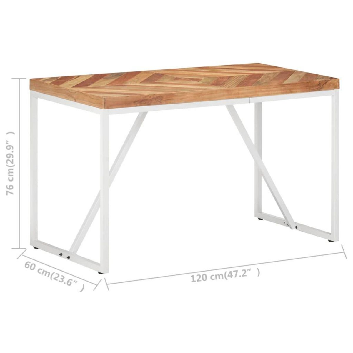 VIDAXL Table a manger 120x60x76 cm Bois massif d'acacia et de manguier