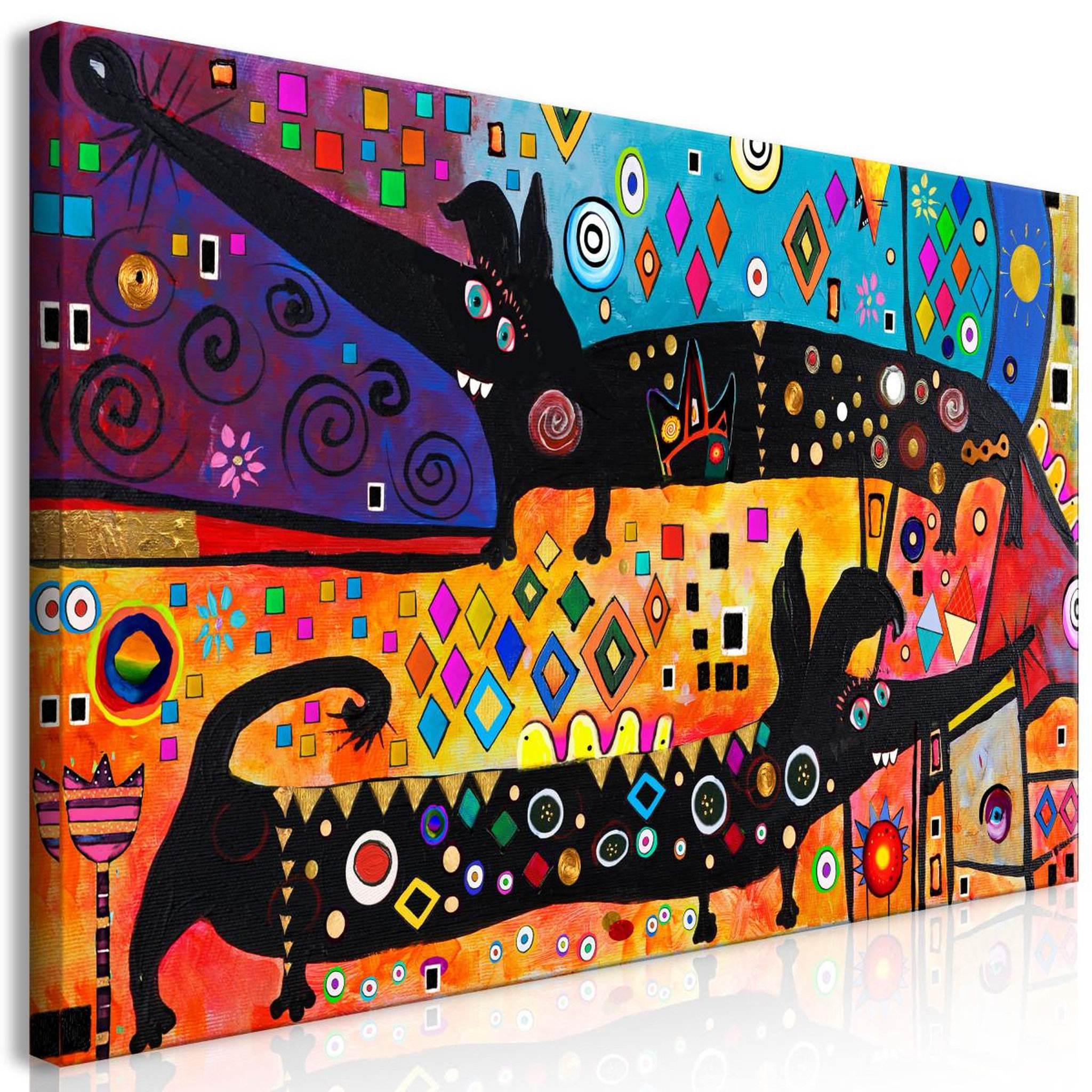 Voir la diapositive 1 : Paris Prix Tableau Imprimé  Extravagant Dogs Wide