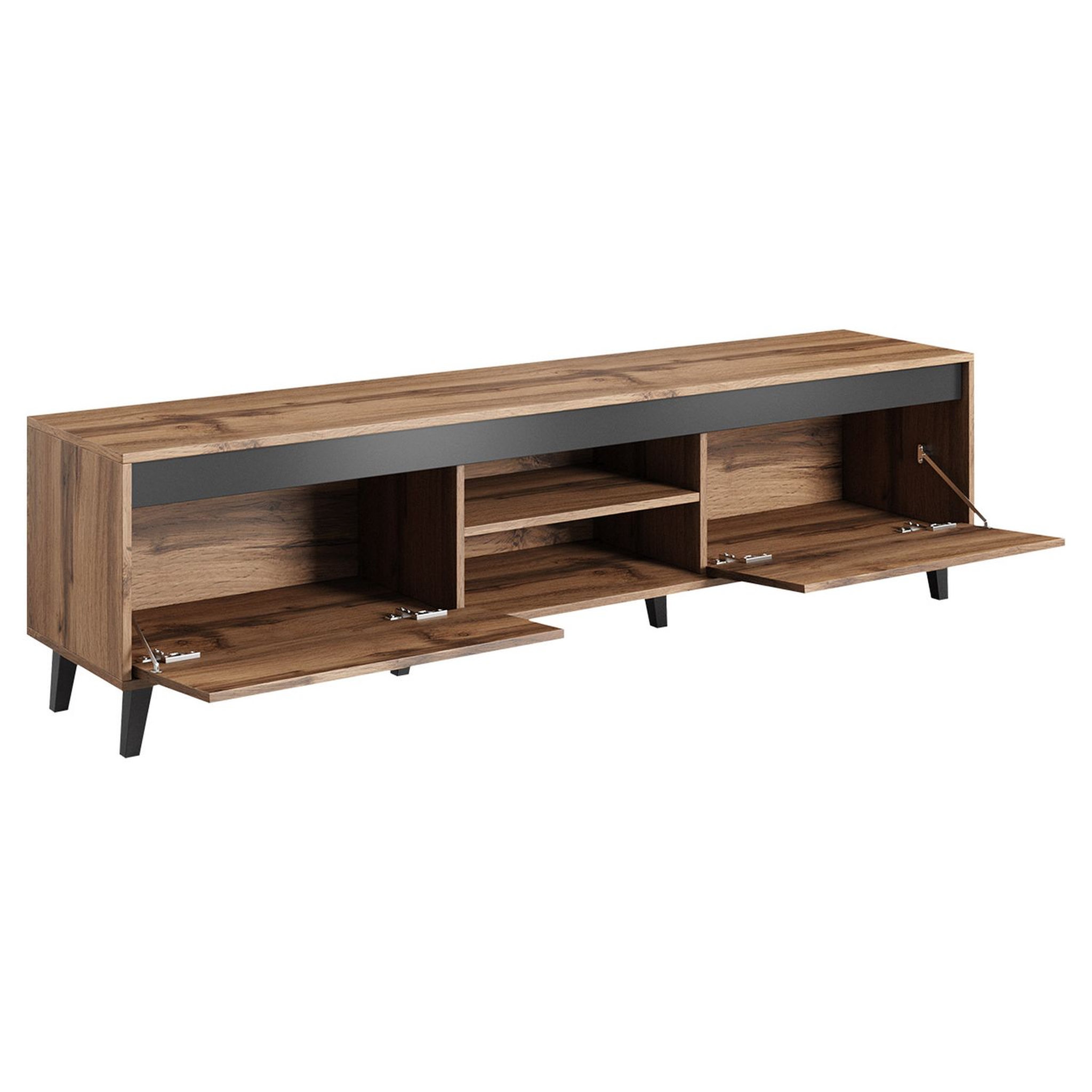 Voir la diapositive 2 : Meuble TV 2 portes et 2 niches 170cm  ERIC