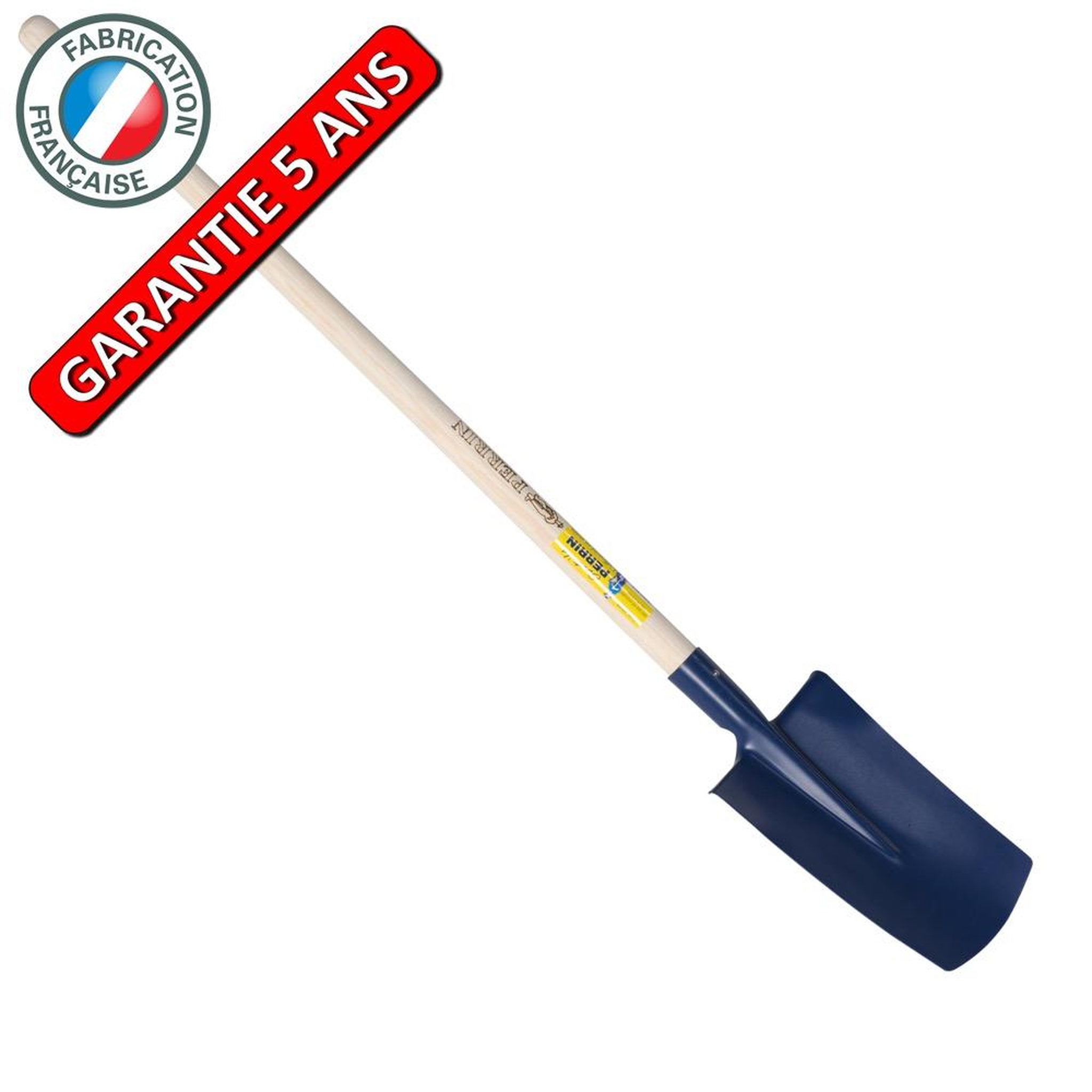 OUTILS PERRIN Bêche standard de 28 cm manche pomme 1,05 m, outil à main pour le jardin et le potager