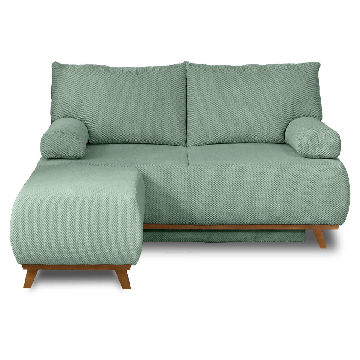 BEST MOBILIER Cristal - canapé 3 places - convertible avec coffre et pouf - en velours texturé