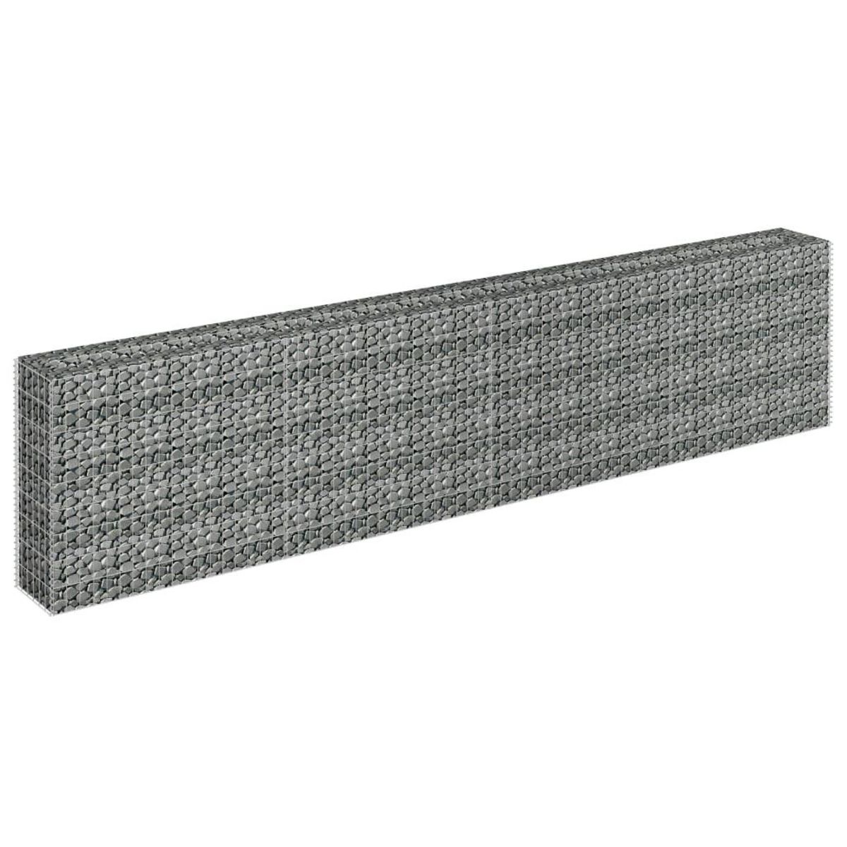 VIDAXL Lit sureleve a gabion Acier galvanise 360x30x90 cm