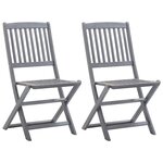 VIDAXL Chaises pliables d'exterieur lot de 2 Bois d'acacia solide