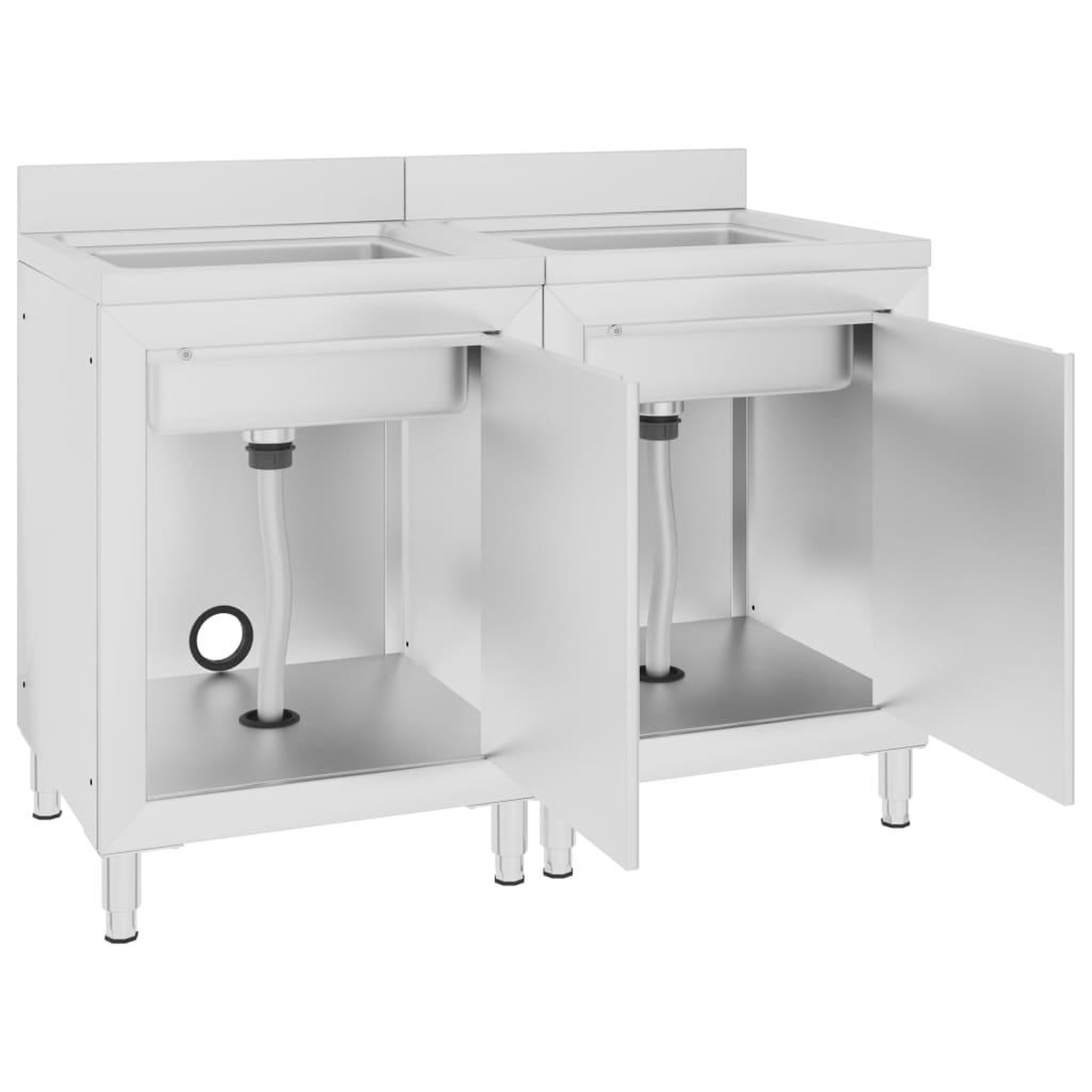 Voir la diapositive 3 : VIDAXL Eviers de cuisine commerciaux 2 pcs Acier inoxydable