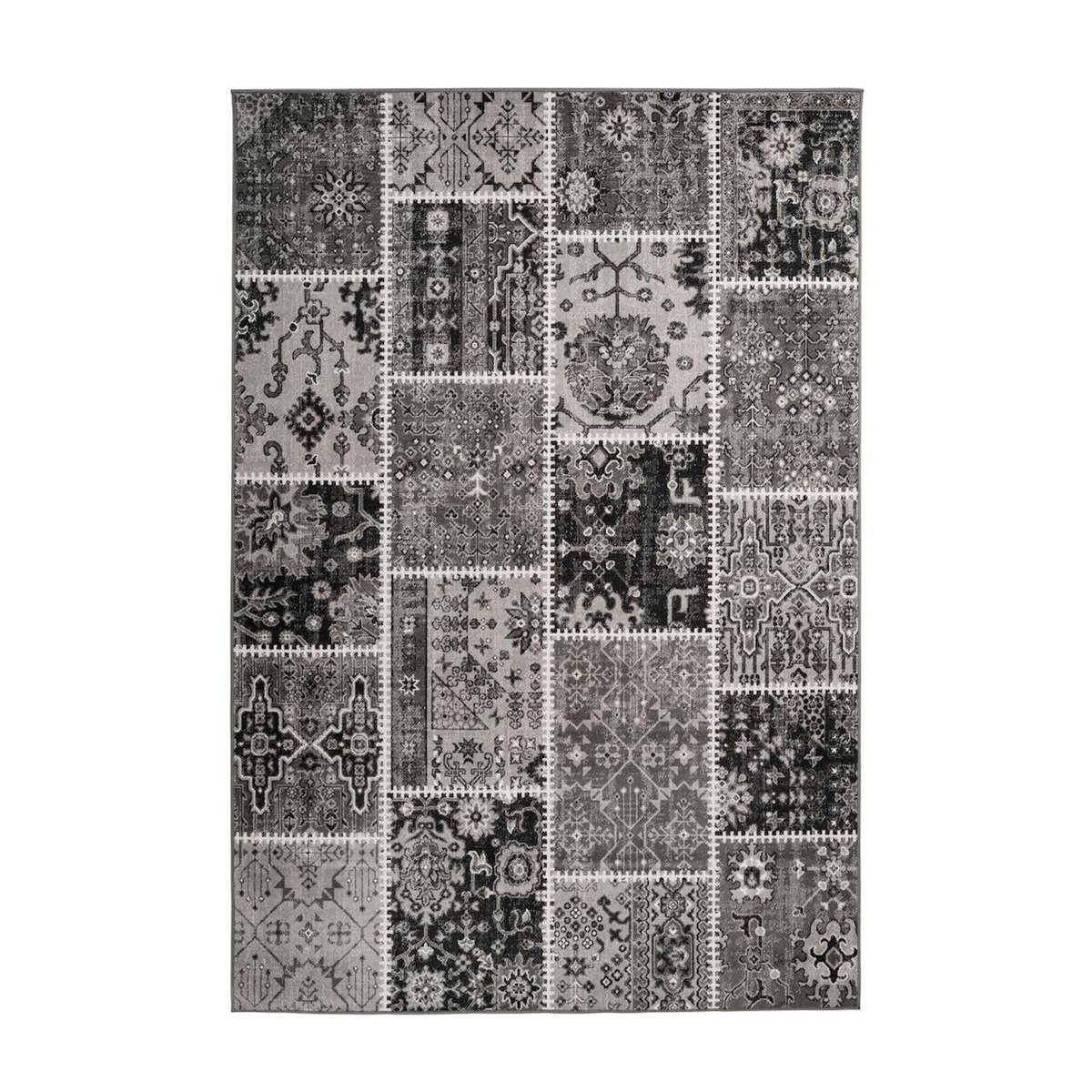 Paris Prix Tapis Patchwork à Poils Courts  Ariya  Gris