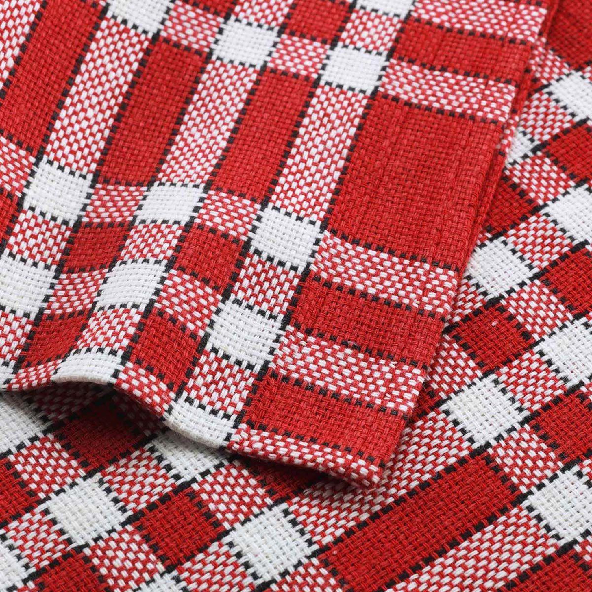 Voir la diapositive 2 : Douceur d'Intérieur Lot de 3 serviettes de table  traditio  45x45cm rouge