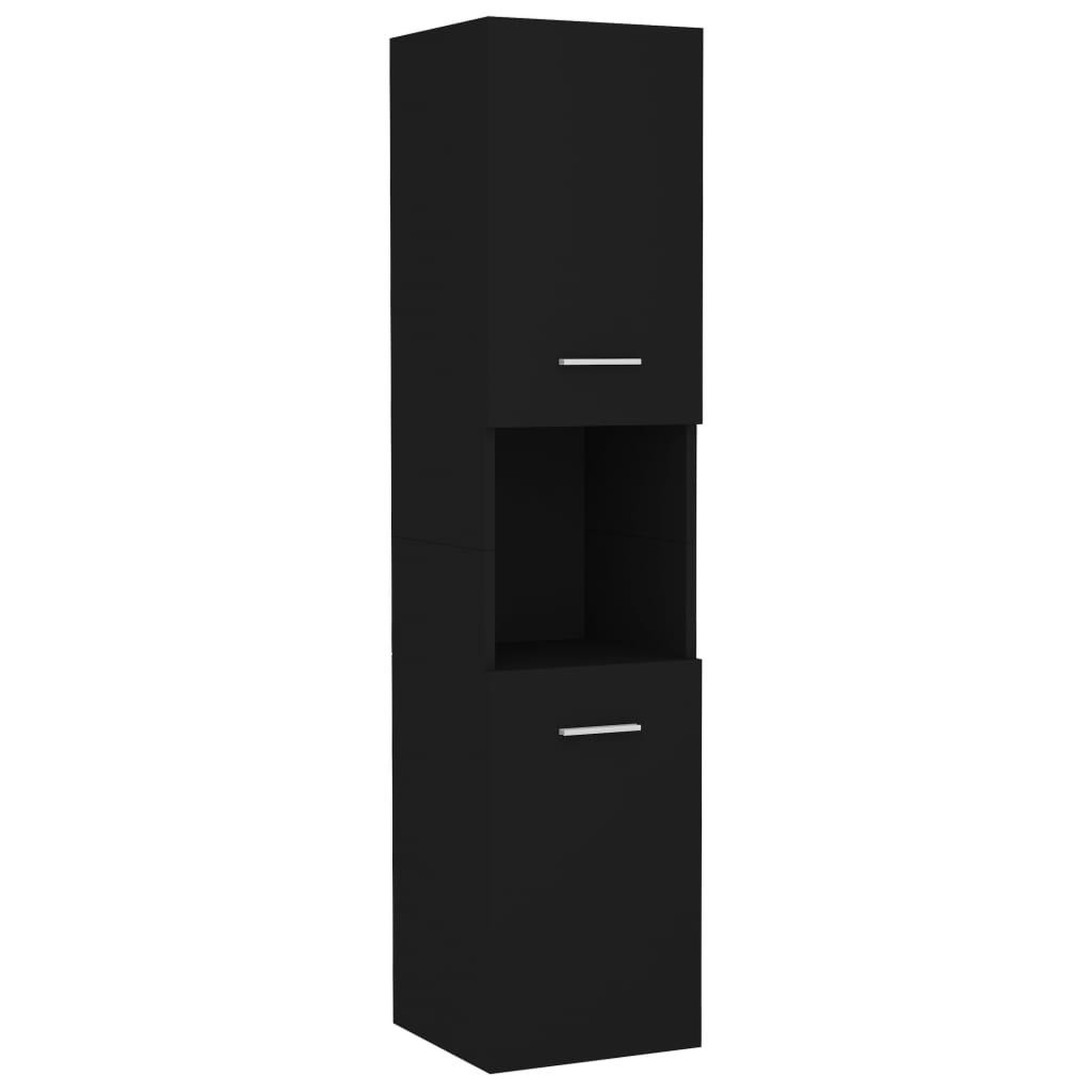 Voir la diapositive 2 : VIDAXL Armoire de salle de bain Noir 30x30x130 cm Bois d'ingenierie