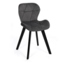 Voir la diapositive 3 : ID MARKET Lot de 4 chaises ROBINE en velours gris foncé pieds noirs