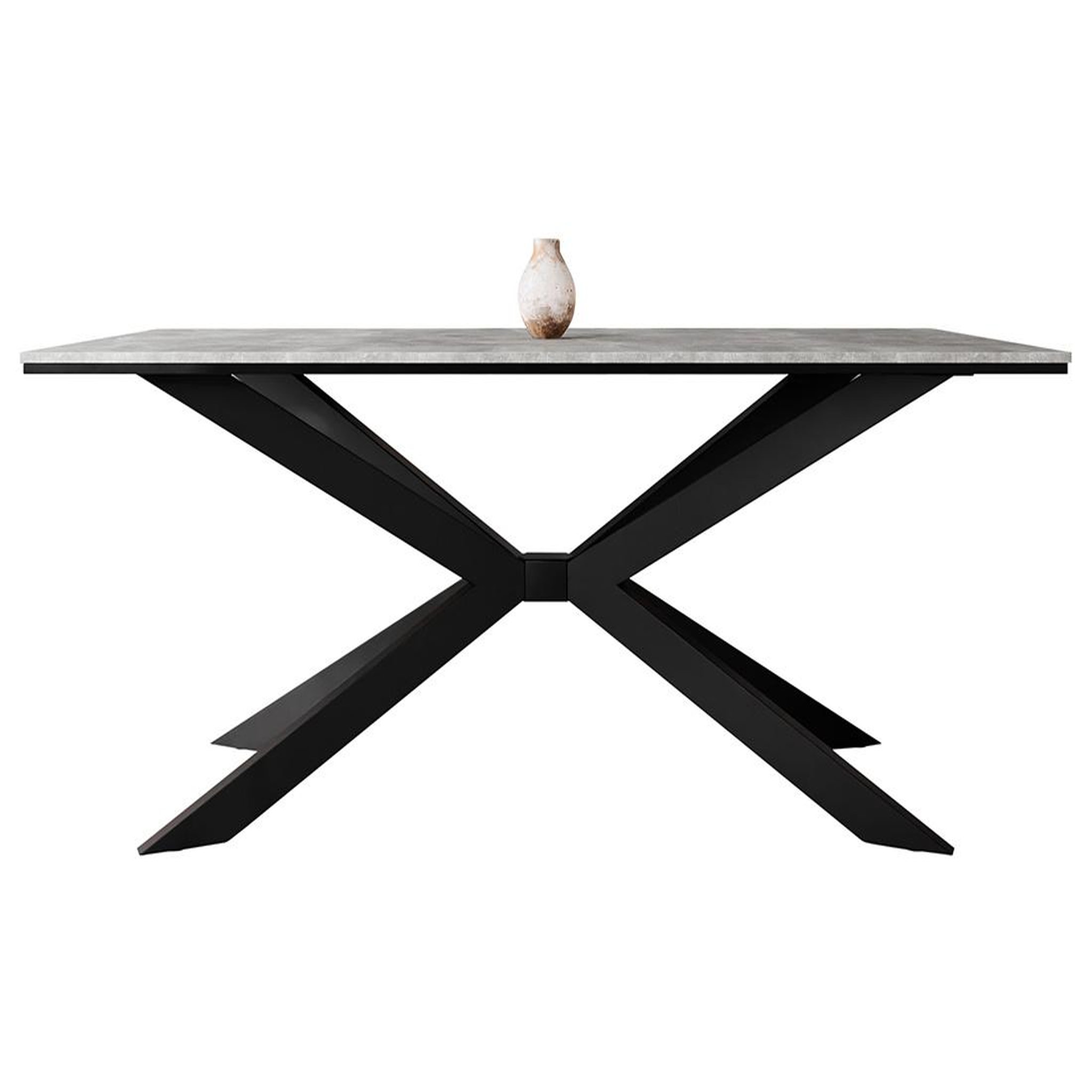 Voir la diapositive 5 : BEST MOBILIER Casey - table à manger - plateau effet béton - pieds en métal - 4 à 8 personnes