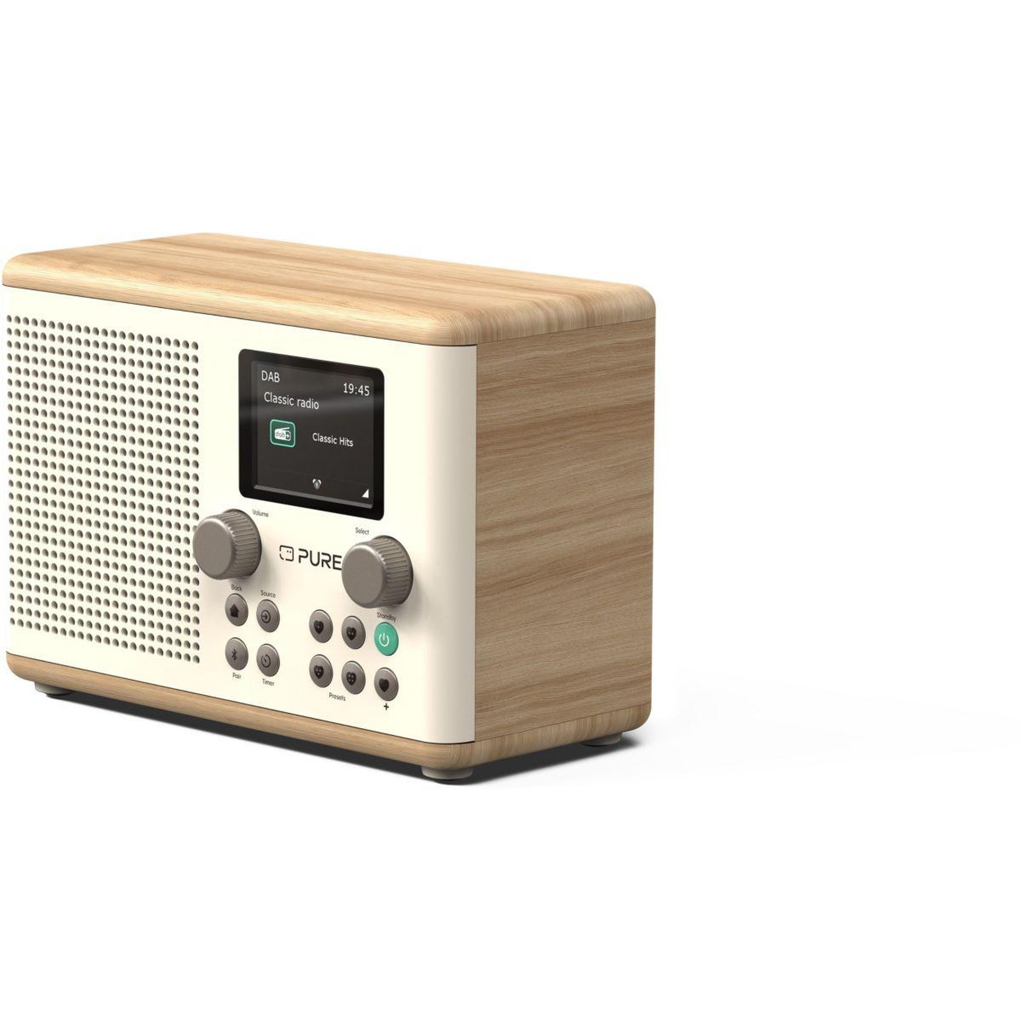 Voir la diapositive 2 : PURE Radio DAB Classic H4 Cotton White