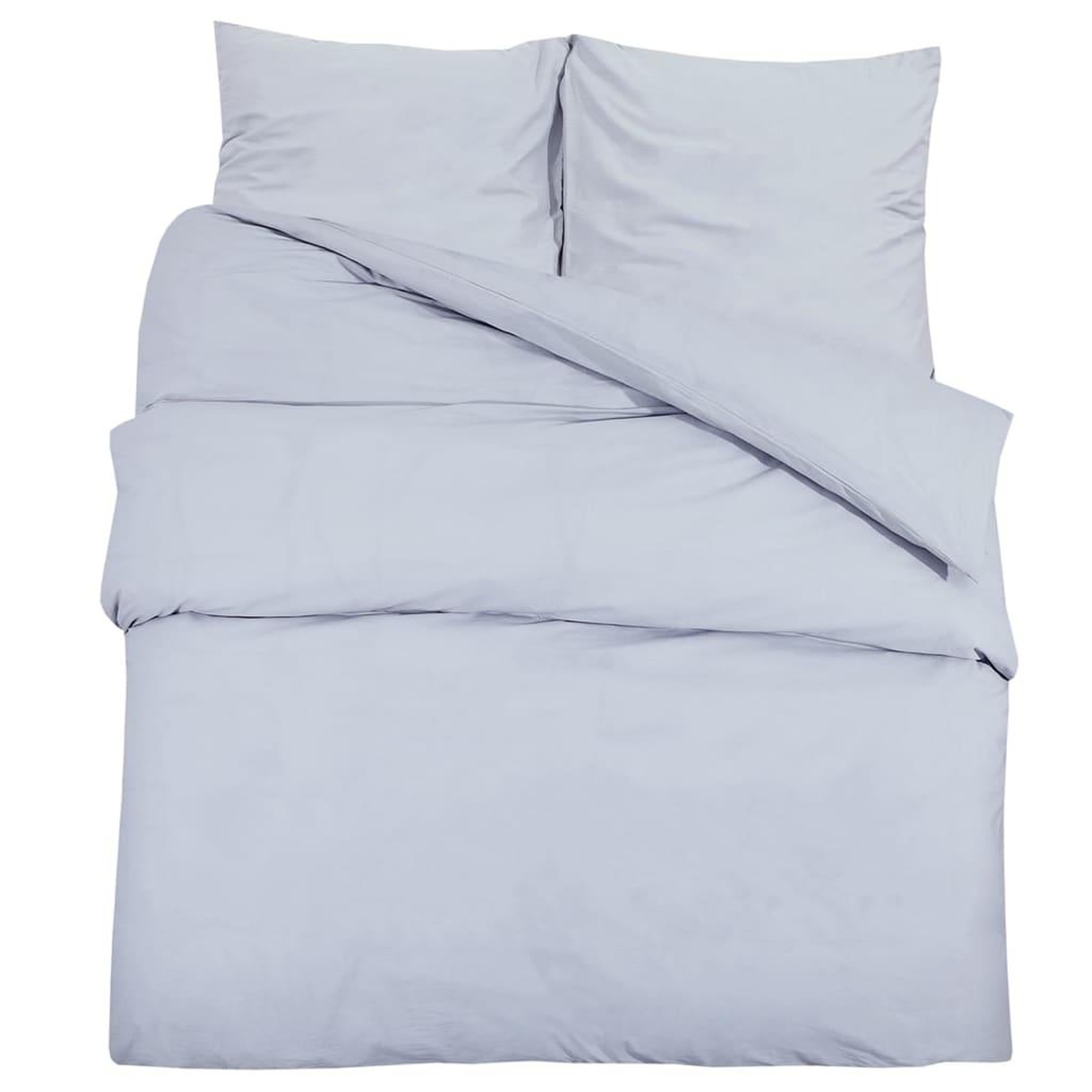 Voir la diapositive 2 : VIDAXL Ensemble de housse de couette Gris 200x200 cm Coton