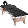 Voir la diapositive 5 : VIDAXL Table de massage pliable Noir 3 zones avec cadre en bois