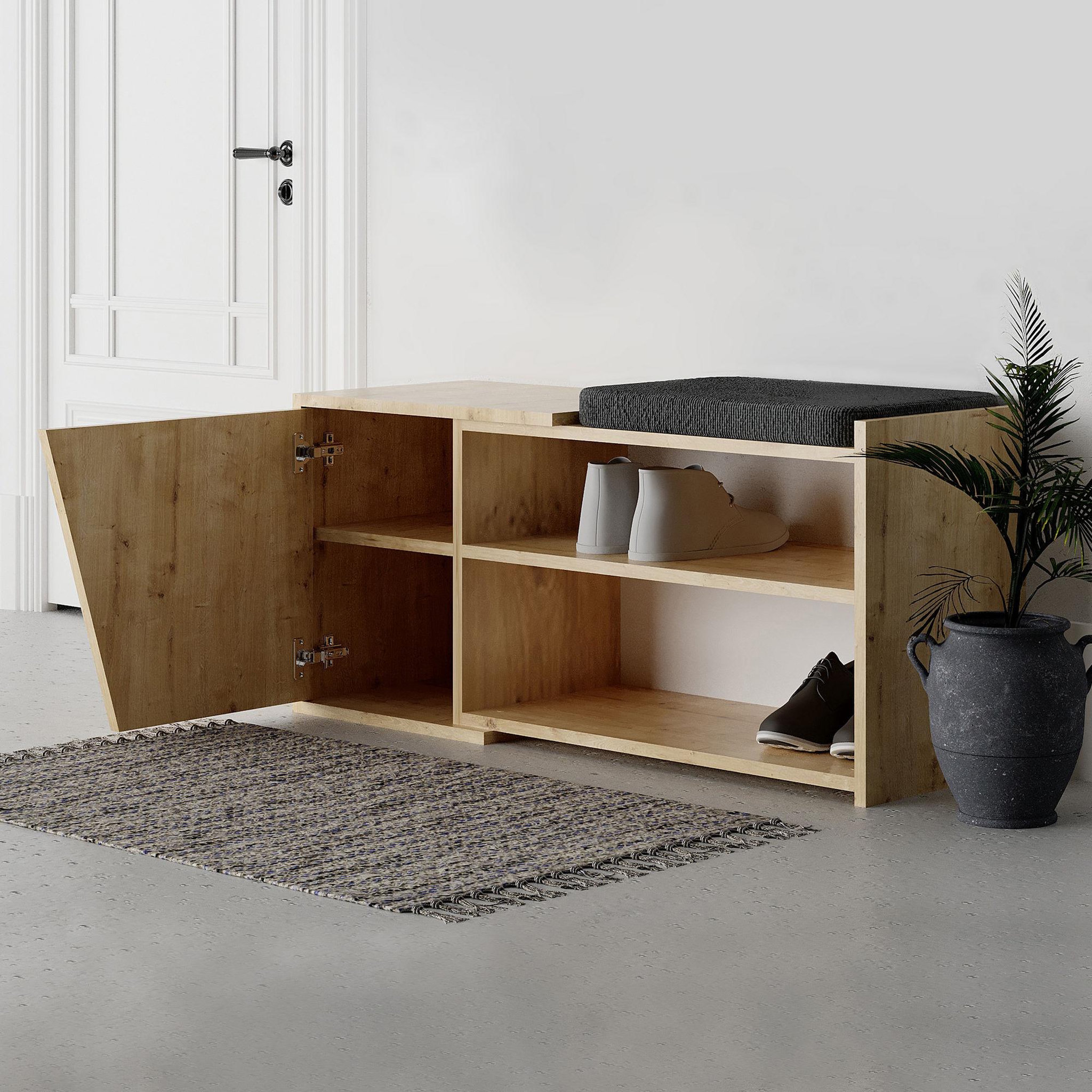 Voir la diapositive 4 : Habitat et Jardin Meuble à chaussures en bois  fiona  - 104 x 37 x 47 cm - beige