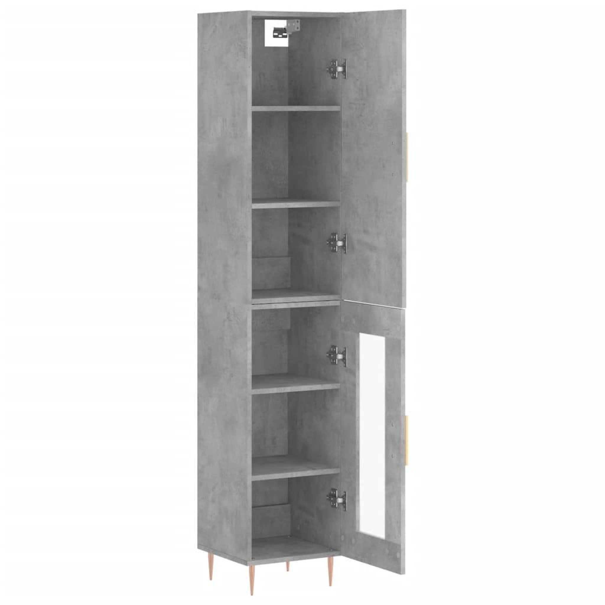 Voir la diapositive 4 : VIDAXL Buffet haut Gris beton 34,5x34x180 cm Bois d'ingenierie