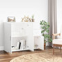 Voir la diapositive 3 : VIDAXL Buffet Blanc 91x29,5x75 cm Bois d'ingenierie