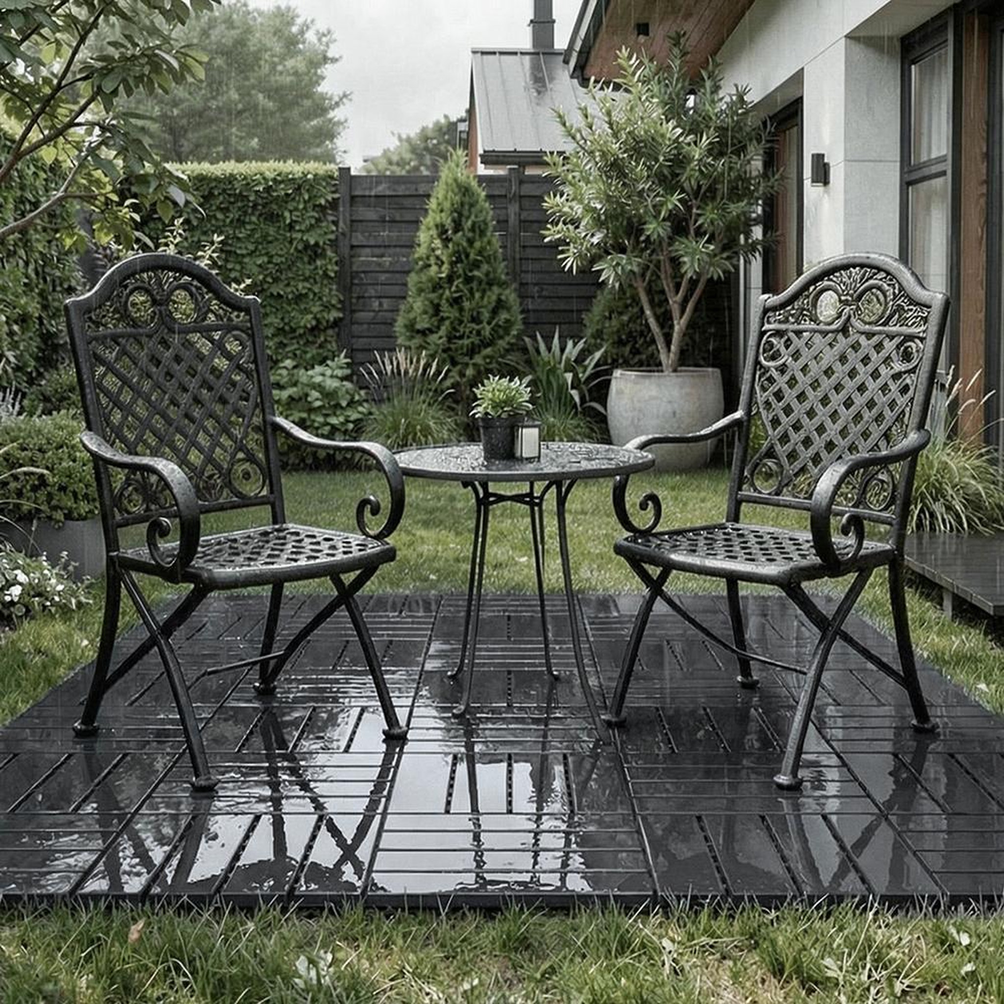 Voir la diapositive 5 : SOBUY Dalle Sol Modulaire Noir 30x30x2cm SDA15-HG