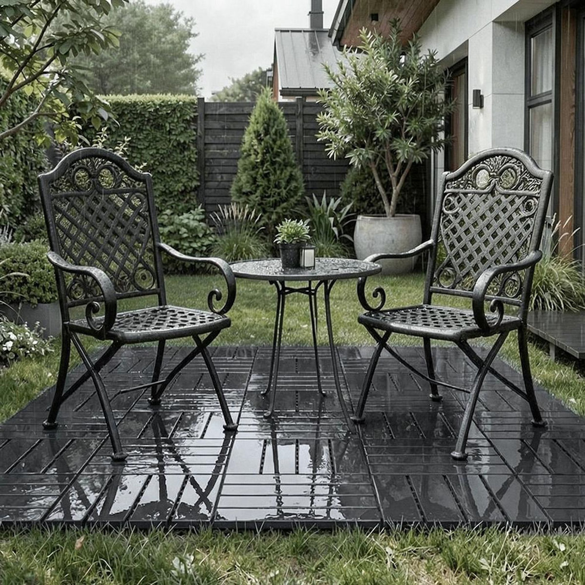 SOBUY Dalle Sol Modulaire Noir 30x30x2cm SDA15-HG