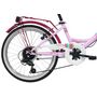 Voir la diapositive 2 : Vélo enfant - VTC 20'' Rigide Fille - Cadre acier - Modèle Ville  - 6 vitesses - Dérailleur Shimano - Freins V-Brake - Equipé City