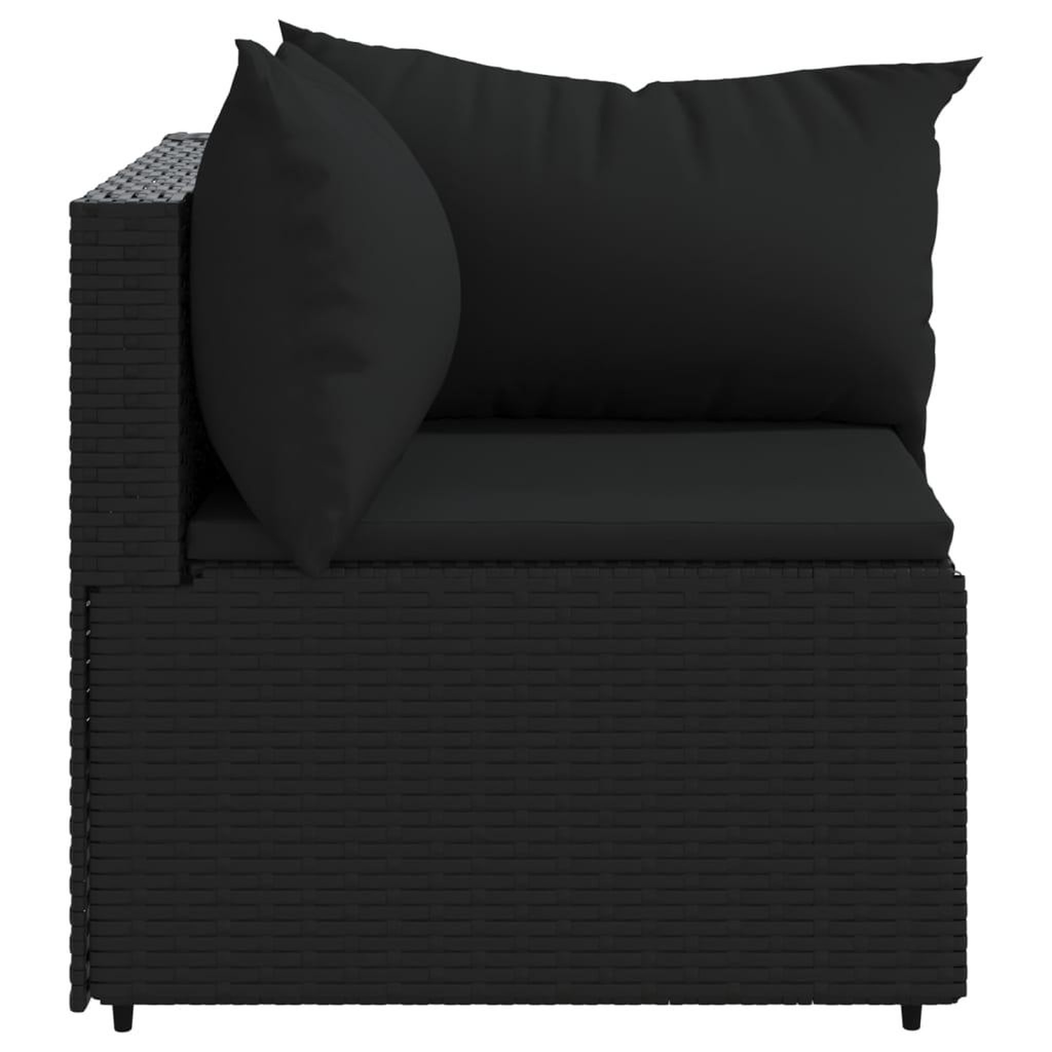 Voir la diapositive 5 : VIDAXL Canapes d'angle de jardin et coussins 2pcs Noir Resine tressee