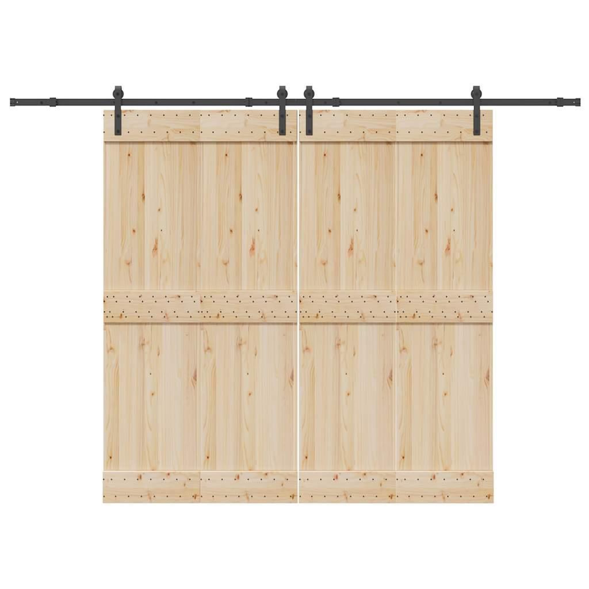 VIDAXL Kit de quincaillerie de porte coulissante 305 cm acier noir