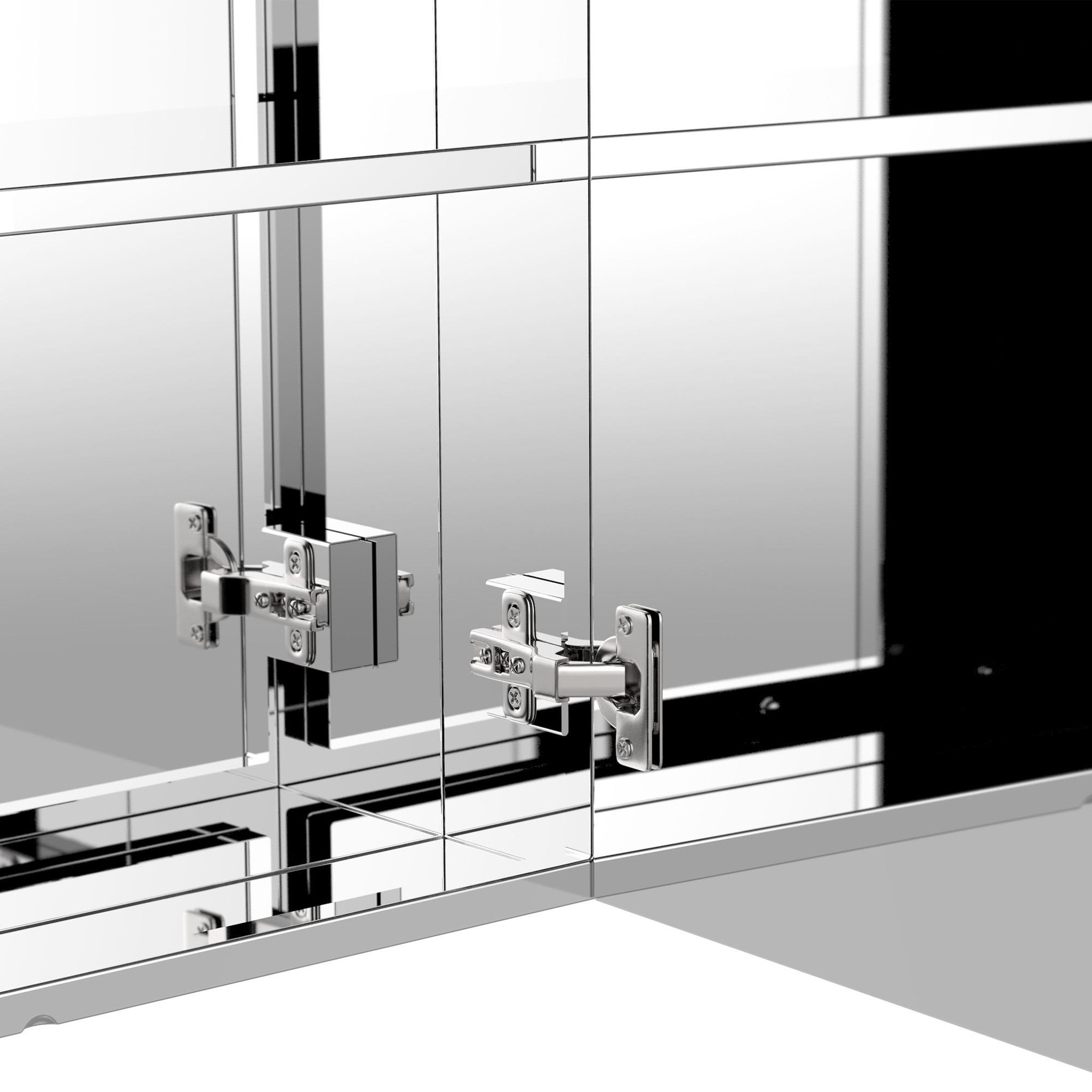 Voir la diapositive 6 : HOMCOM Armoire miroir rangement toilette salle de bain meuble mural dim. 60L x 12l x 55H cm acier inox.