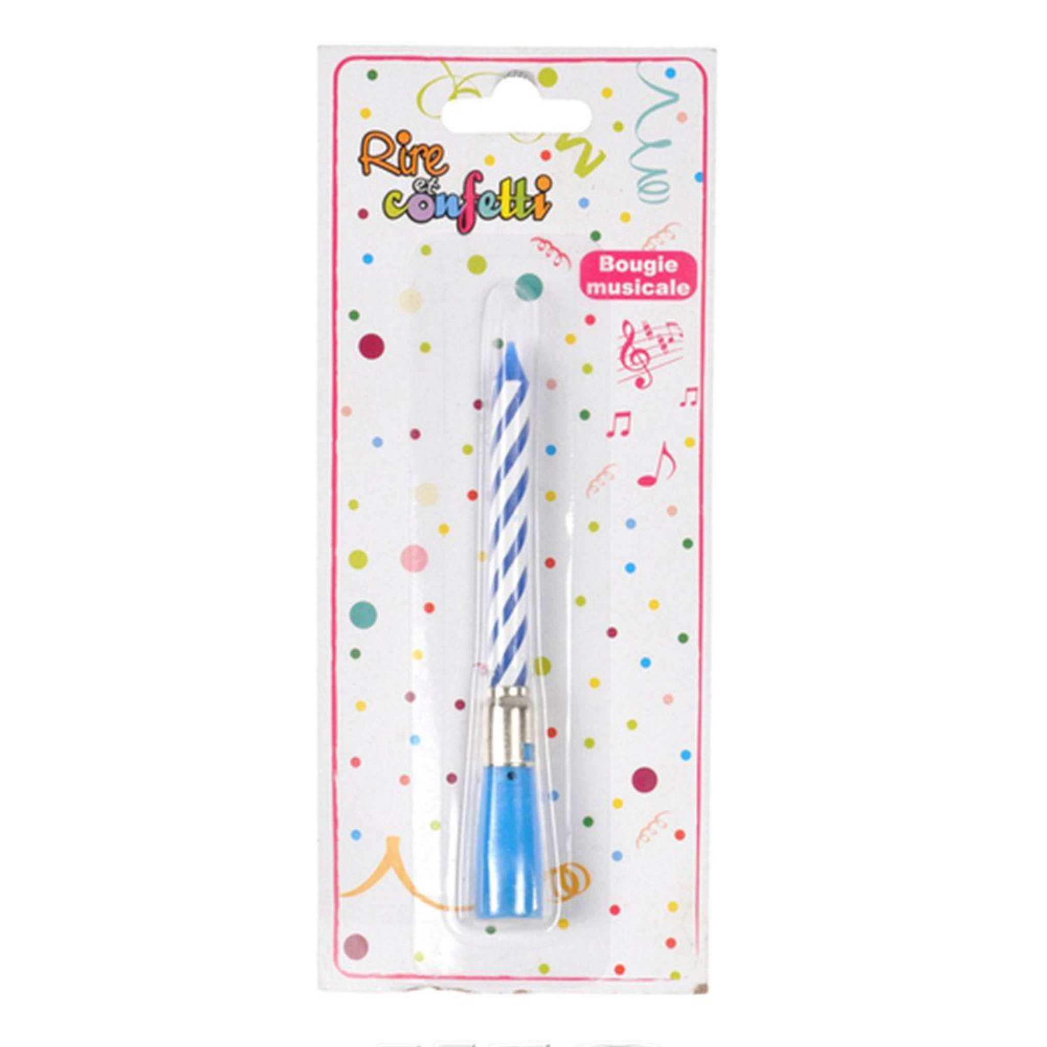 Voir la diapositive 2 : HOMEA Bougie d'Anniversaire  Musicale  12cm Bleu