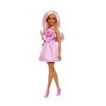 BARBIE Barbie - Poupée Barbie Fashionistas Robe Sans Bretelle Rose avec accessoires - Barbie - HYT94