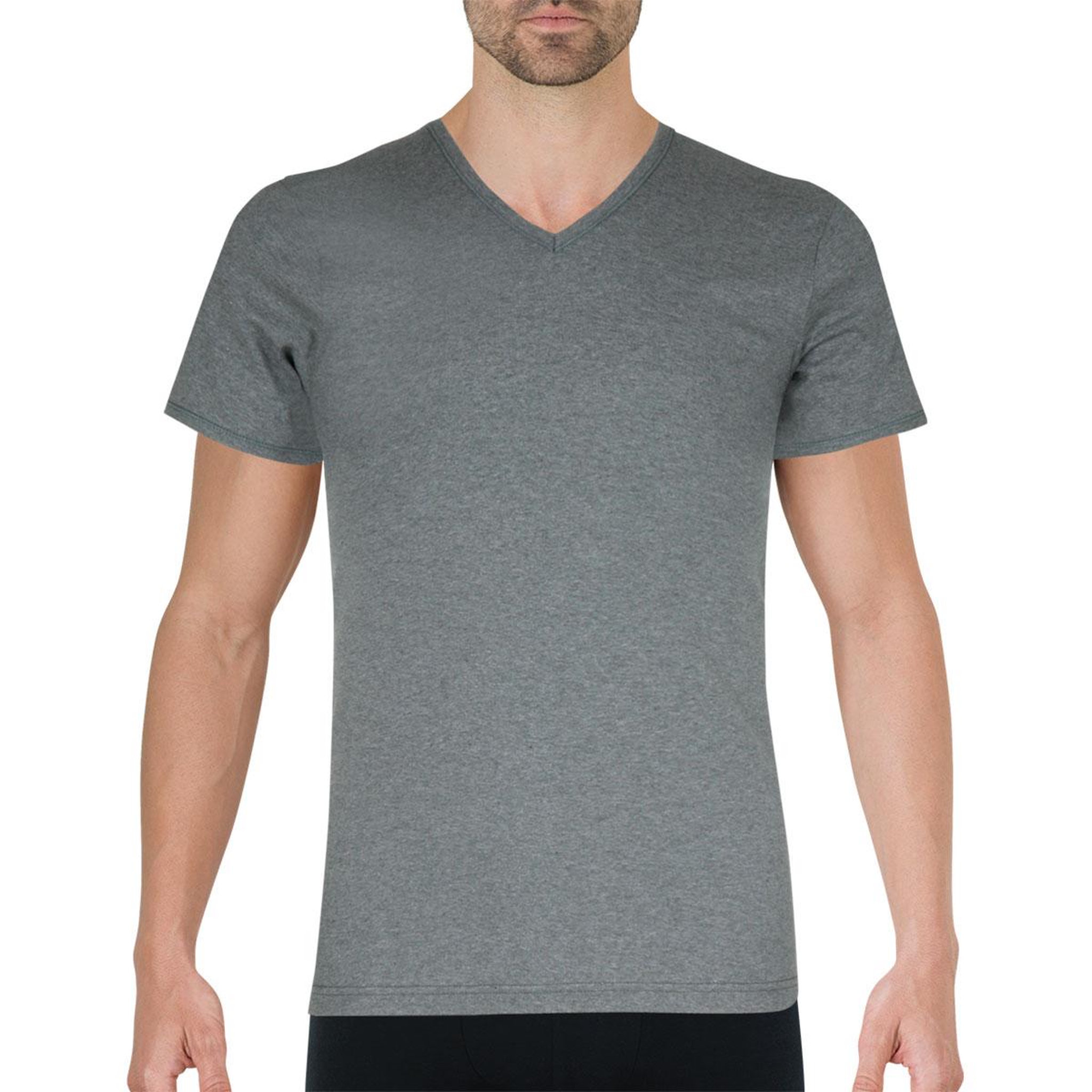 Voir la diapositive 1 : Eminence Tee-shirt col V Pur coton Premium