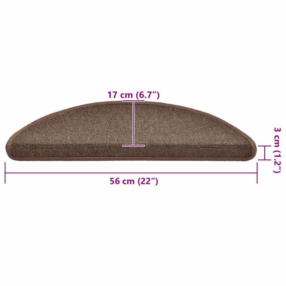 VIDAXL Tapis d'escalier 20 pcs marron cafe 56x17x3 cm
