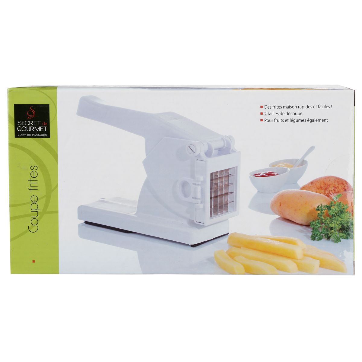 Coupe frite blanc en plastique et fer