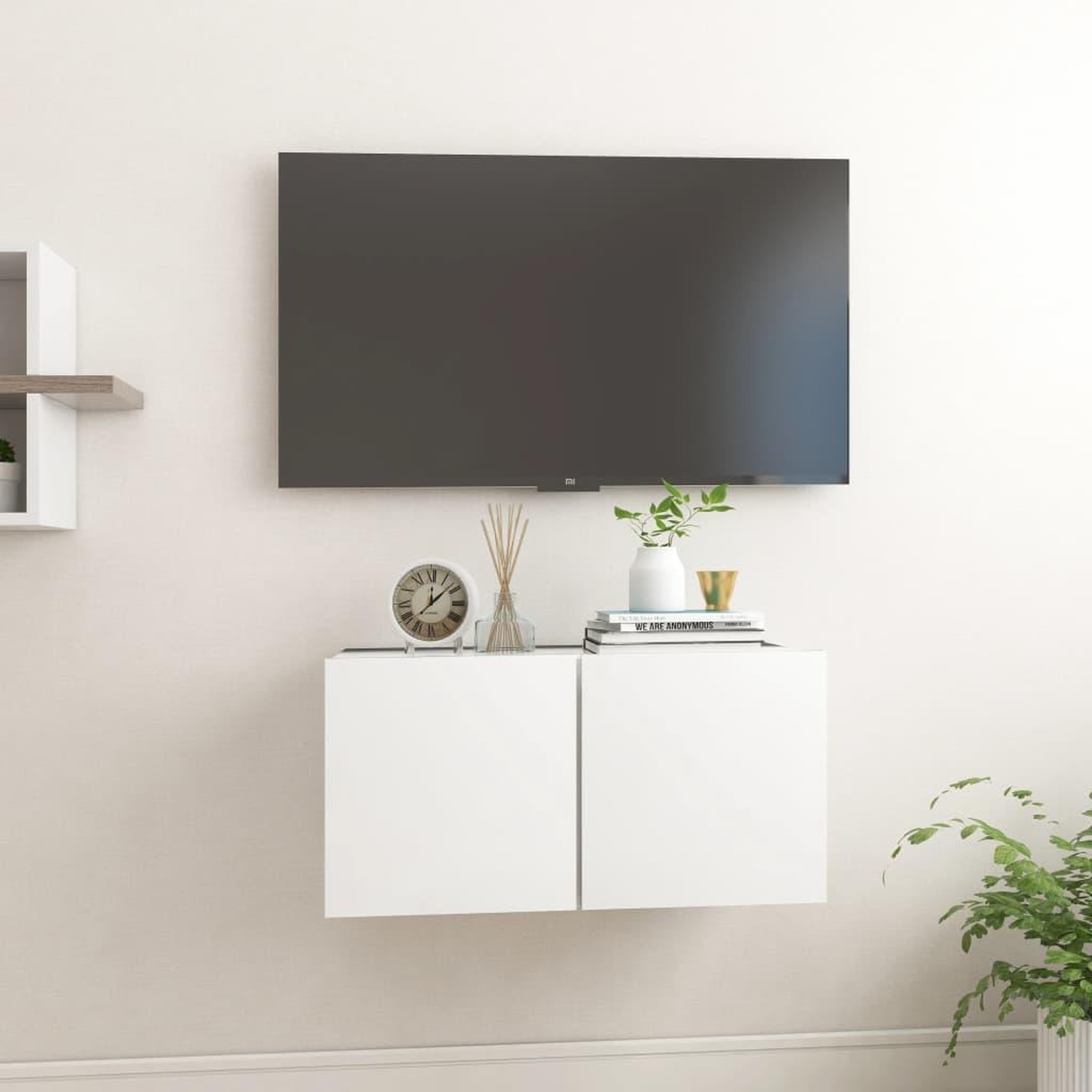 VIDAXL Meuble TV suspendu Blanc 60x30x30 cm