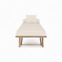 Voir la diapositive 5 : Rendez vous déco Banquette de jardin en bambou avec matelas blanc-Vadella