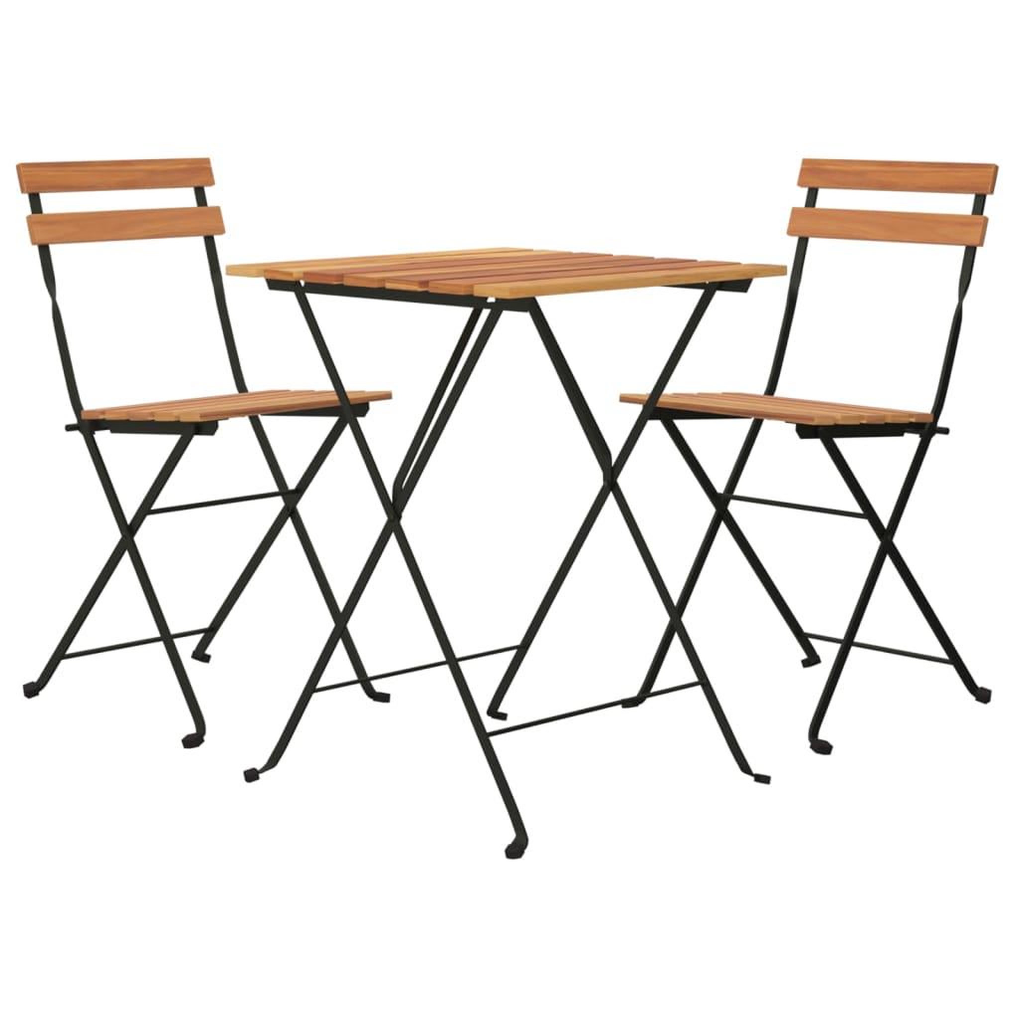 Voir la diapositive 3 : VIDAXL Ensemble de bistro pliable 3 pcs bois de teck massif et acier