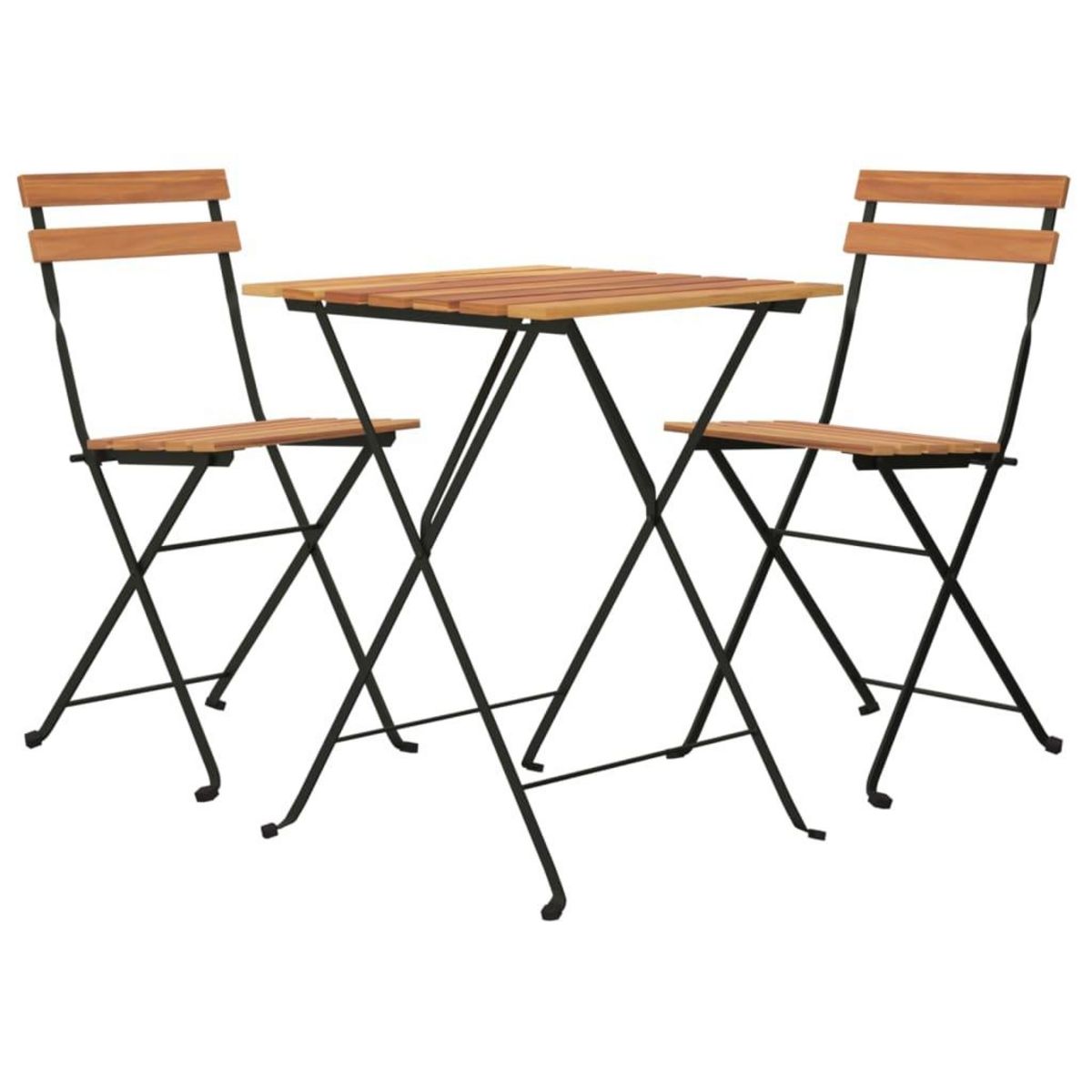VIDAXL Ensemble de bistro pliable 3 pcs Bois de teck massif et acier