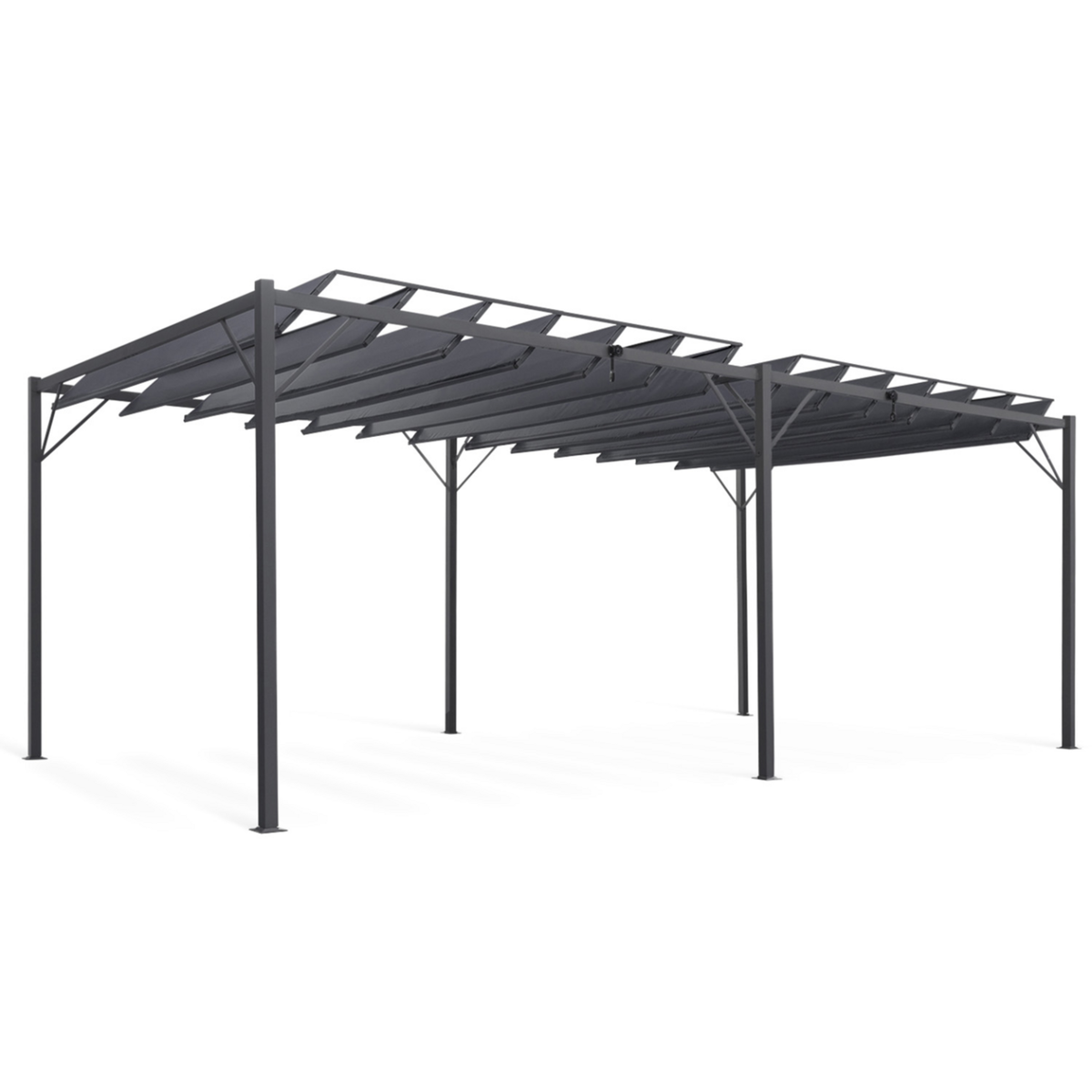 ID MARKET Pergola lames orientables 3x6 M gris anthracite