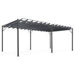 ID MARKET Pergola lames orientables 3x6 M gris anthracite
