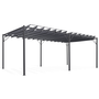 Voir la diapositive 1 : ID MARKET Pergola lames orientables 3x6 M gris anthracite