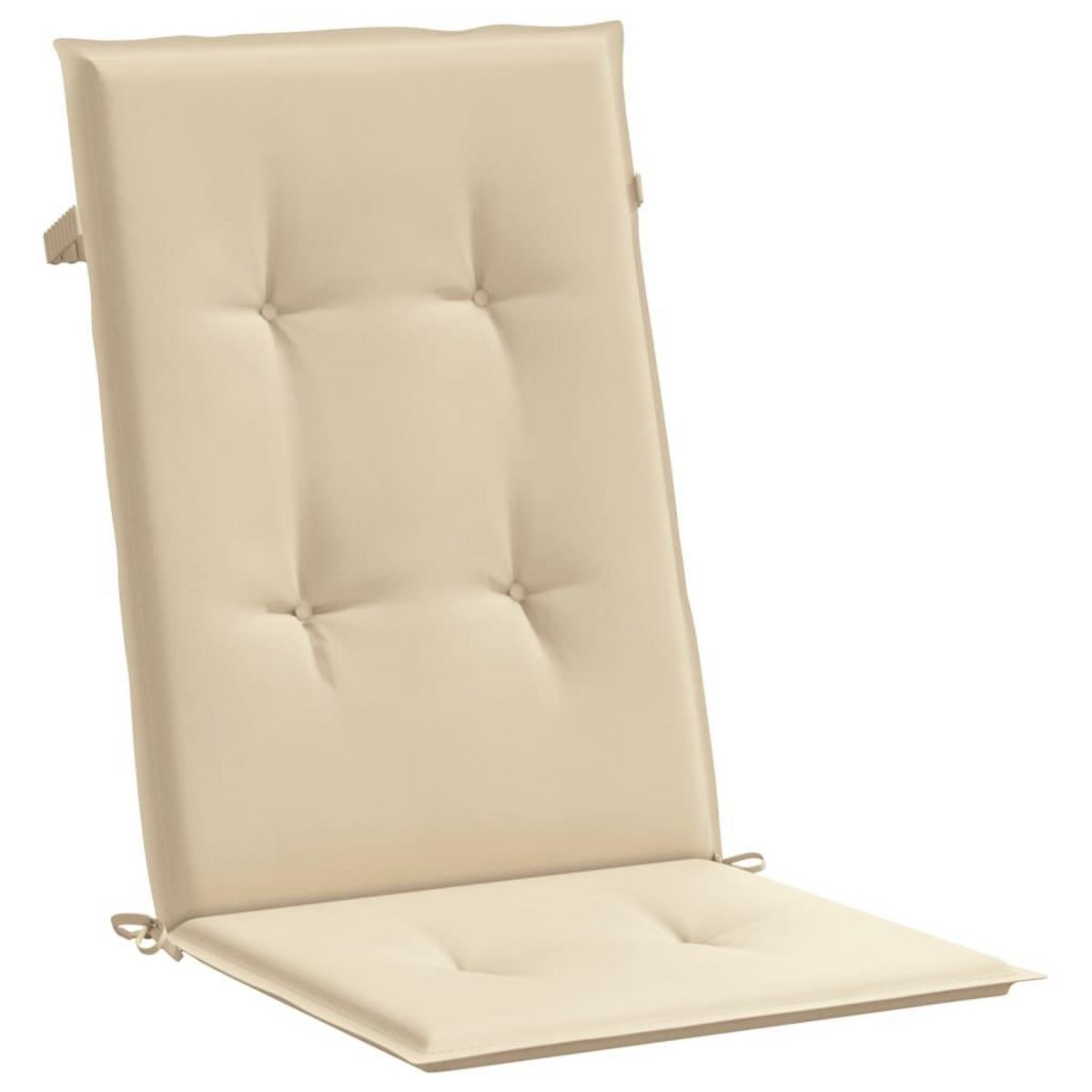 VIDAXL Coussins de chaise de jardin dossier haut lot de 2 beige tissu