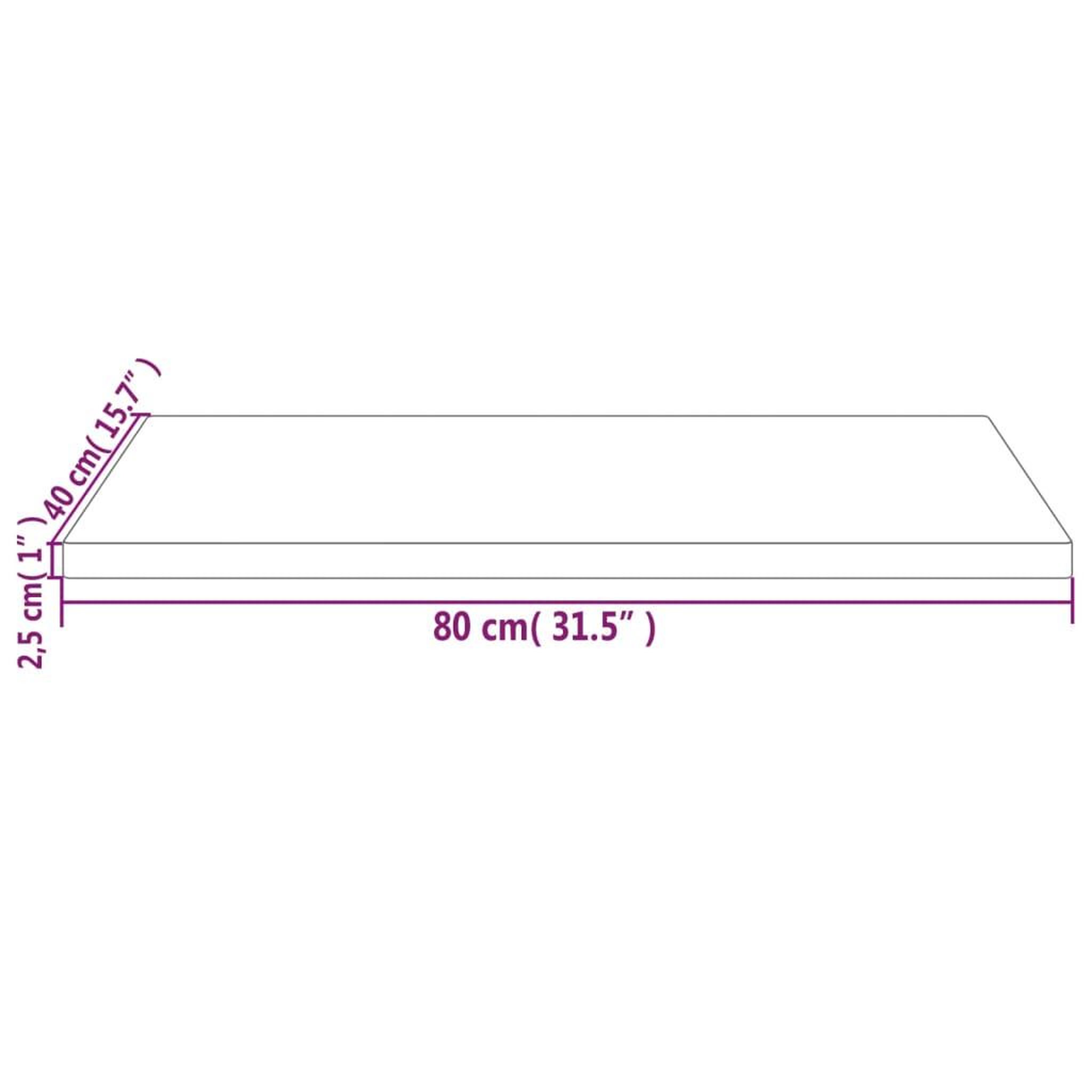 Voir la diapositive 6 : VIDAXL Dessus de table 80x40x2,5 cm bois de pin massif rectangulaire