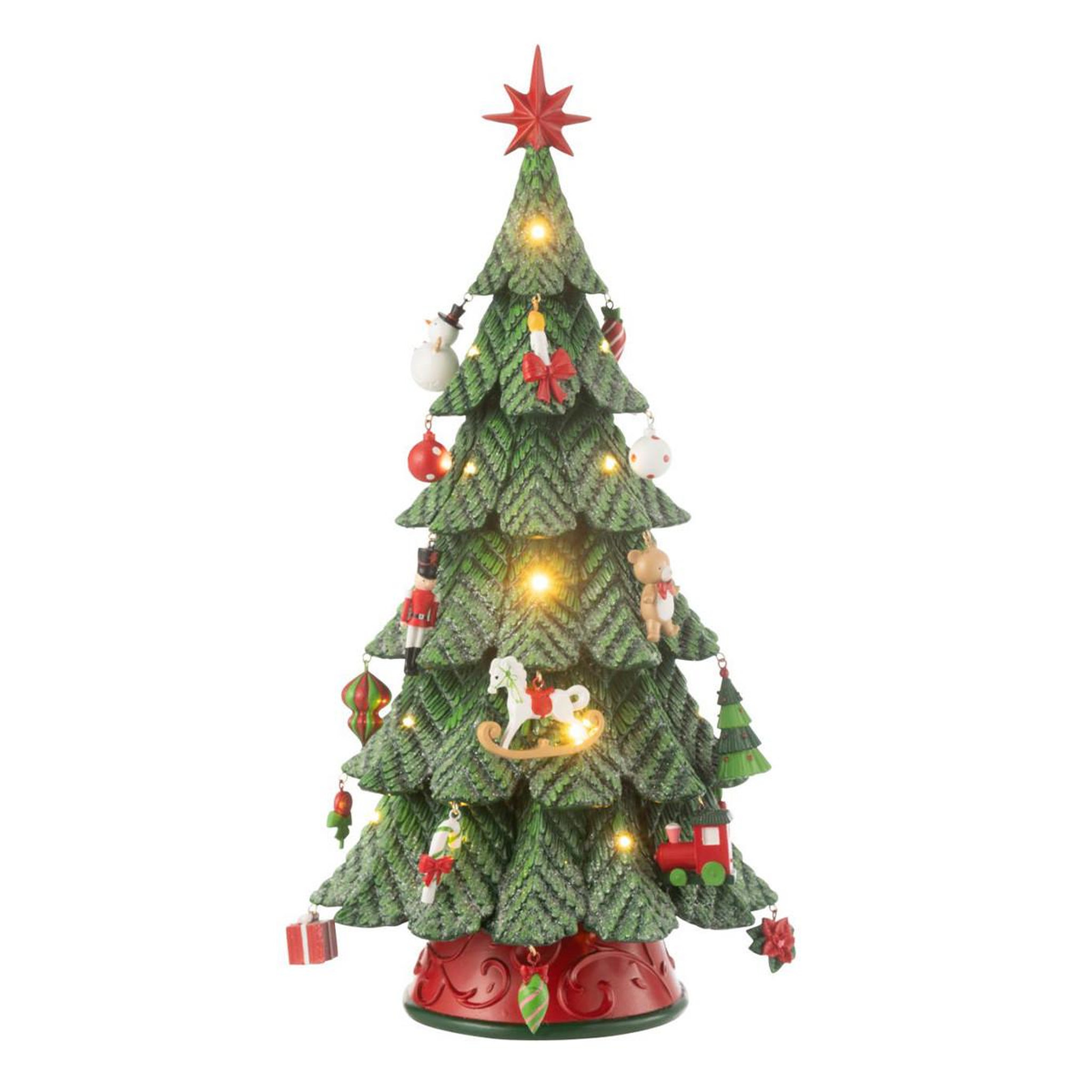 J-LINE Sapin de noël déco à led  zane  51cm multicolore