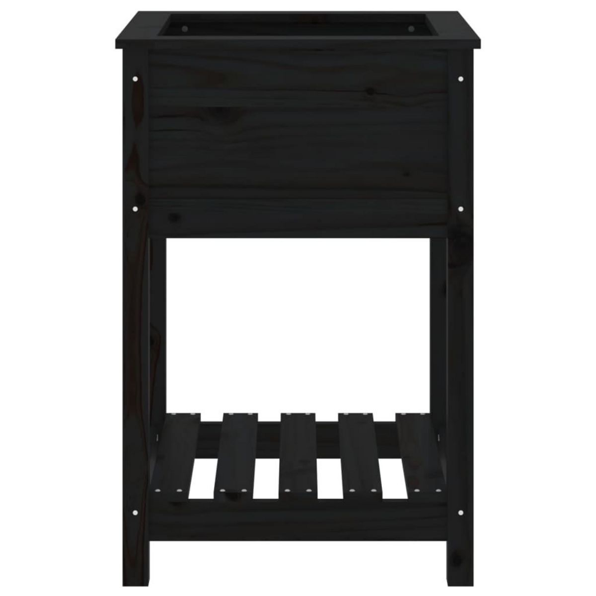 VIDAXL Jardiniere avec etagere Noir 54x54x81 cm Bois massif de pin