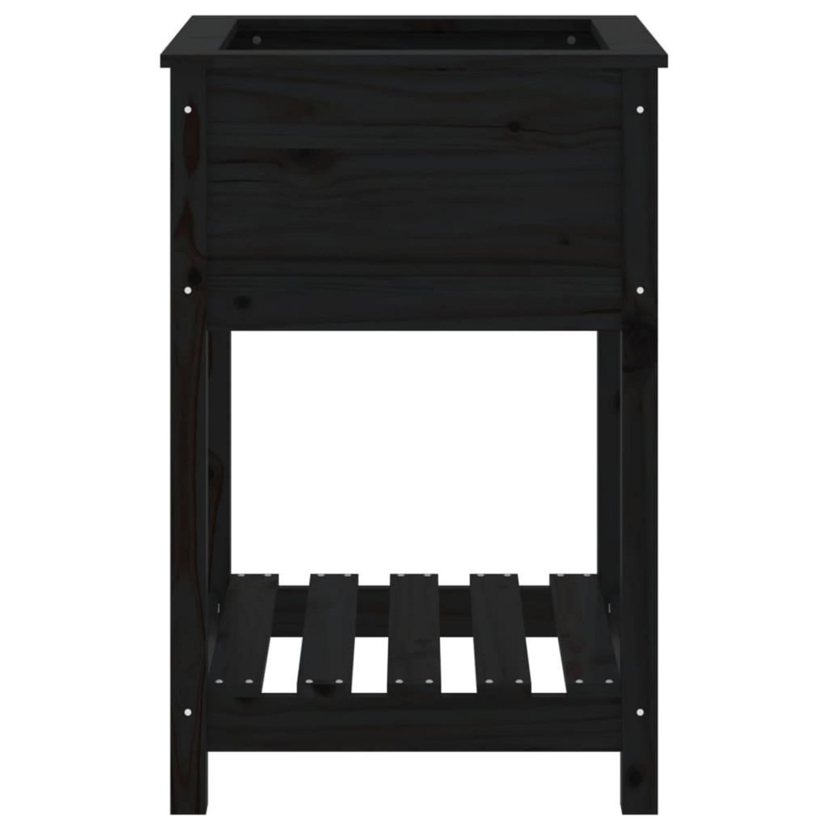 VIDAXL Jardiniere avec etagere Noir 54x54x81 cm Bois massif de pin