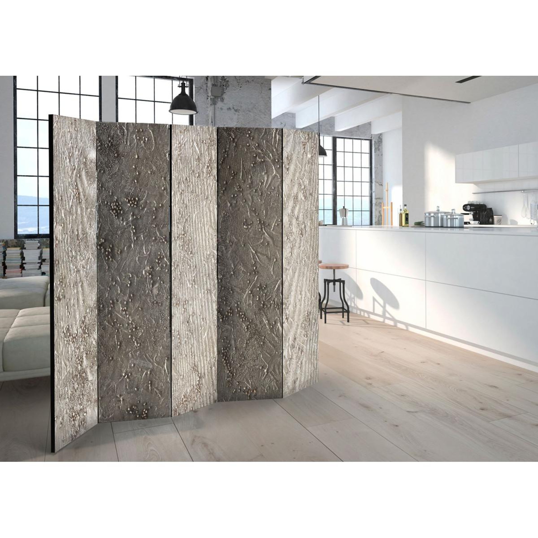 Voir la diapositive 2 : Paris Prix Paravent 5 volets  silver serenade  172x225cm