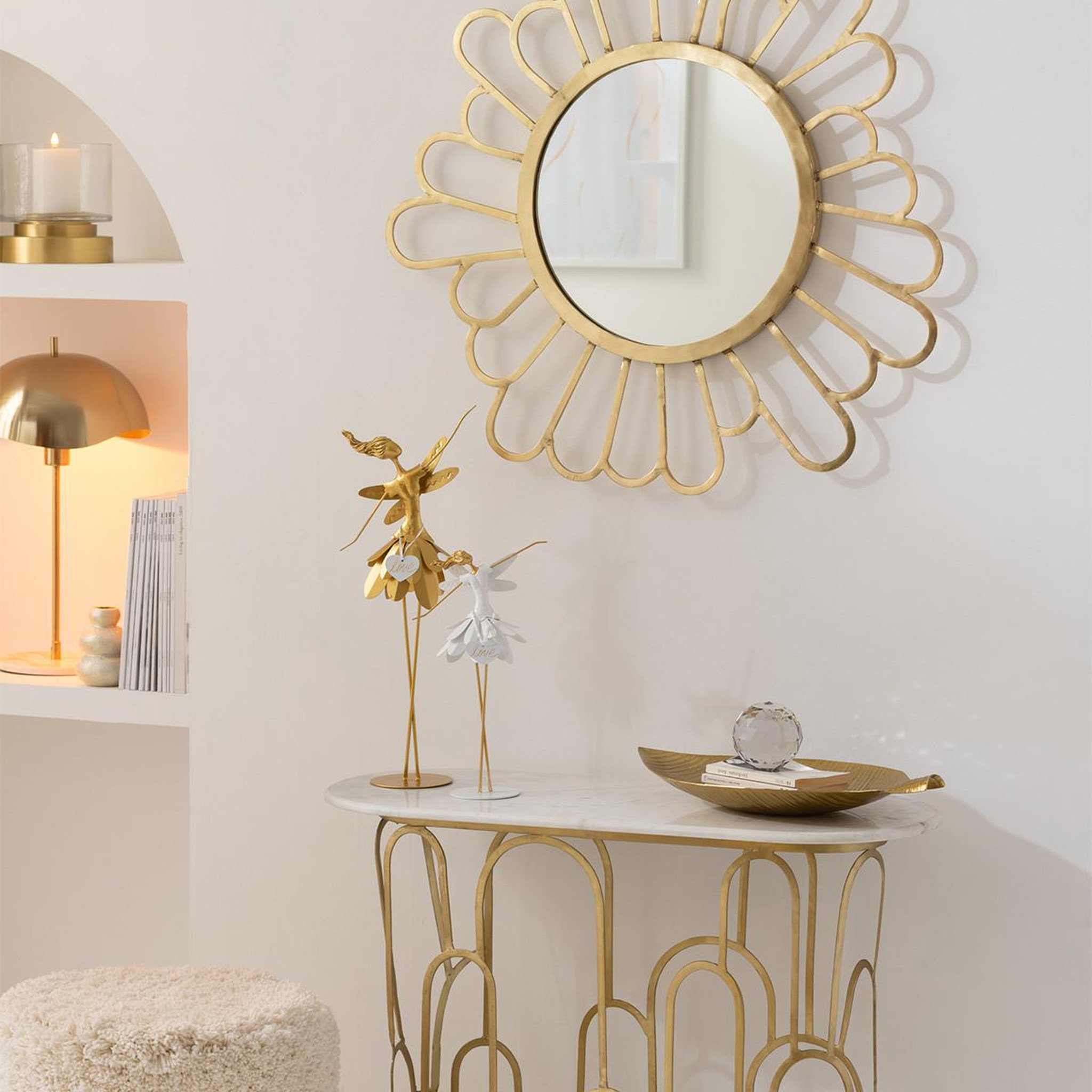 Voir la diapositive 5 : J-LINE Lampe à poser en métal  elias  56cm or