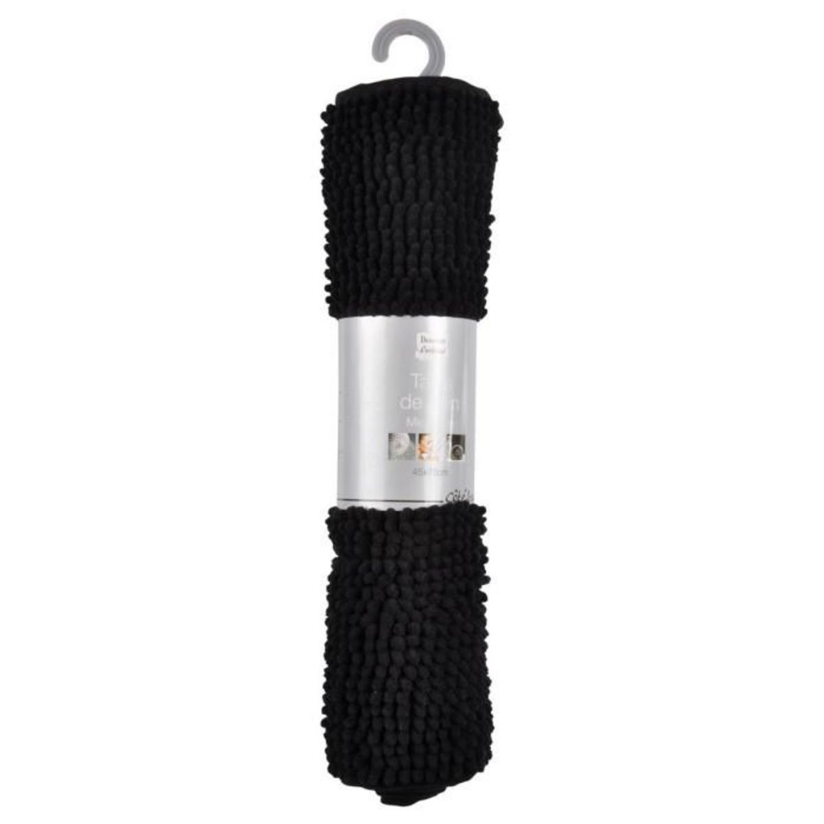 Paris Prix Tapis de Bain Microfibre  Sweety  45x75cm Noir