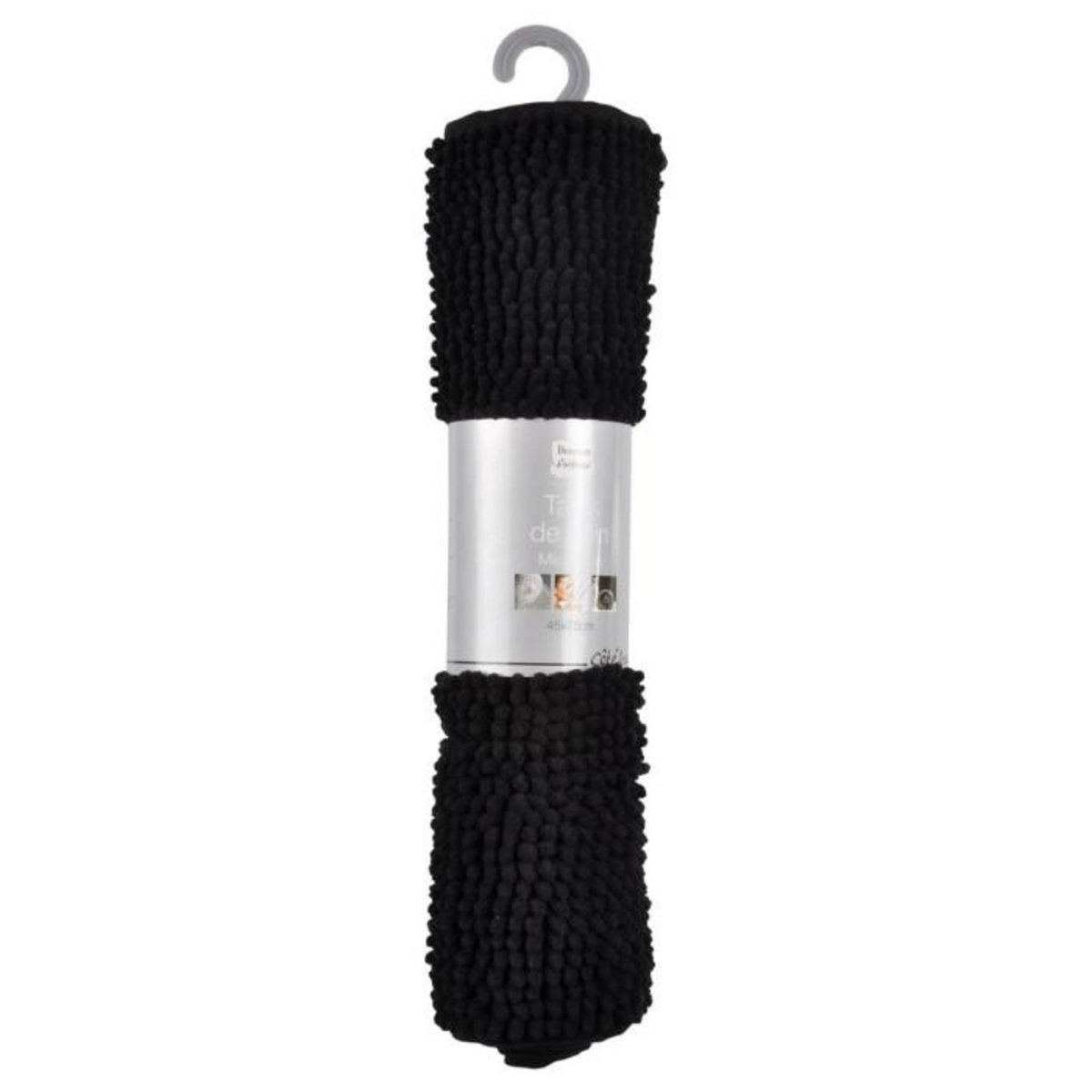 Paris Prix Tapis de Bain Microfibre  Sweety  45x75cm Noir