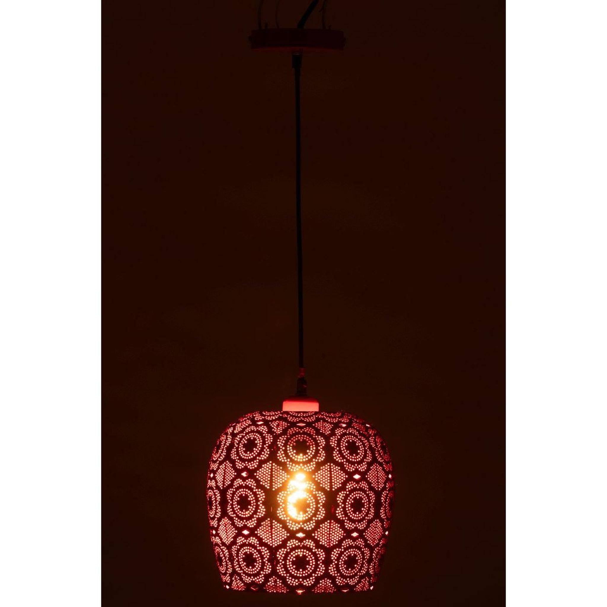 Voir la diapositive 3 : J-LINE Lampe Suspension en Métal  Alive  39cm Rouge
