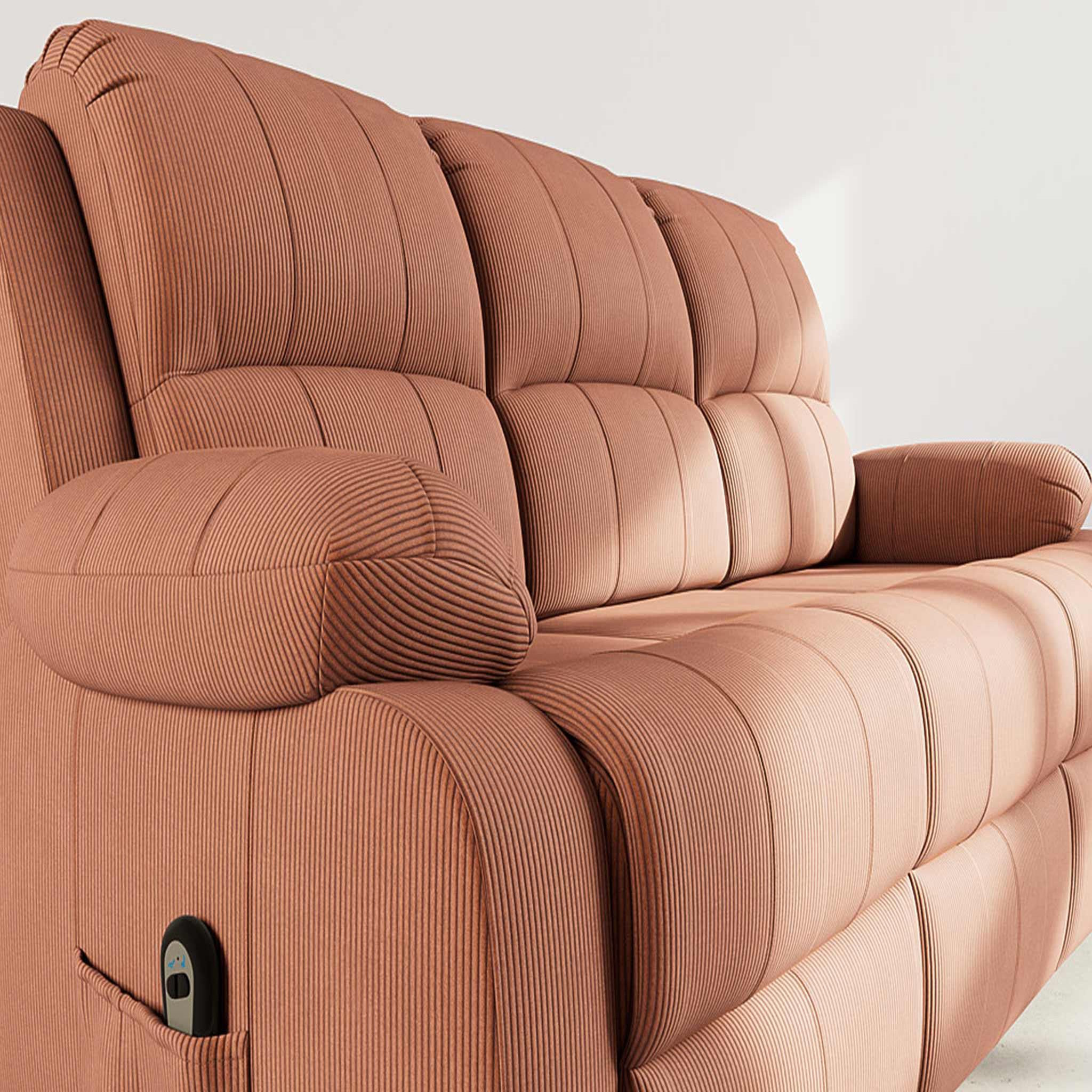 Voir la diapositive 4 : BEST MOBILIER Armand - canapé 3 places relax électrique en velours côtelé